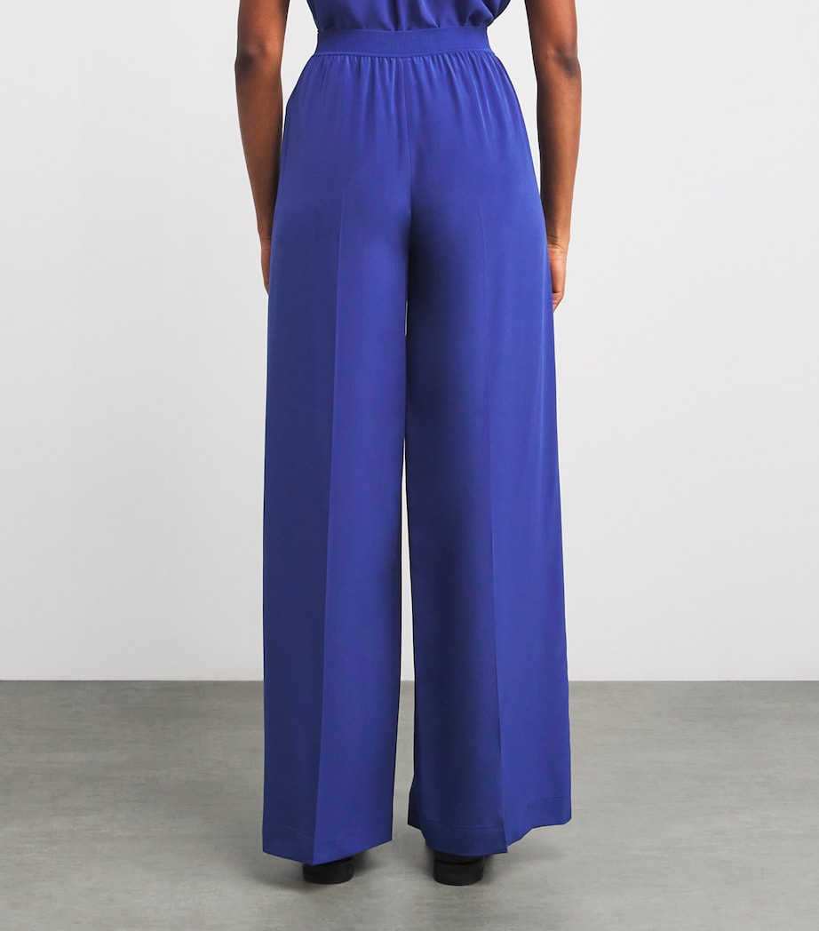 Silk Hulin Wide-Leg Trousers COBALT Image 4