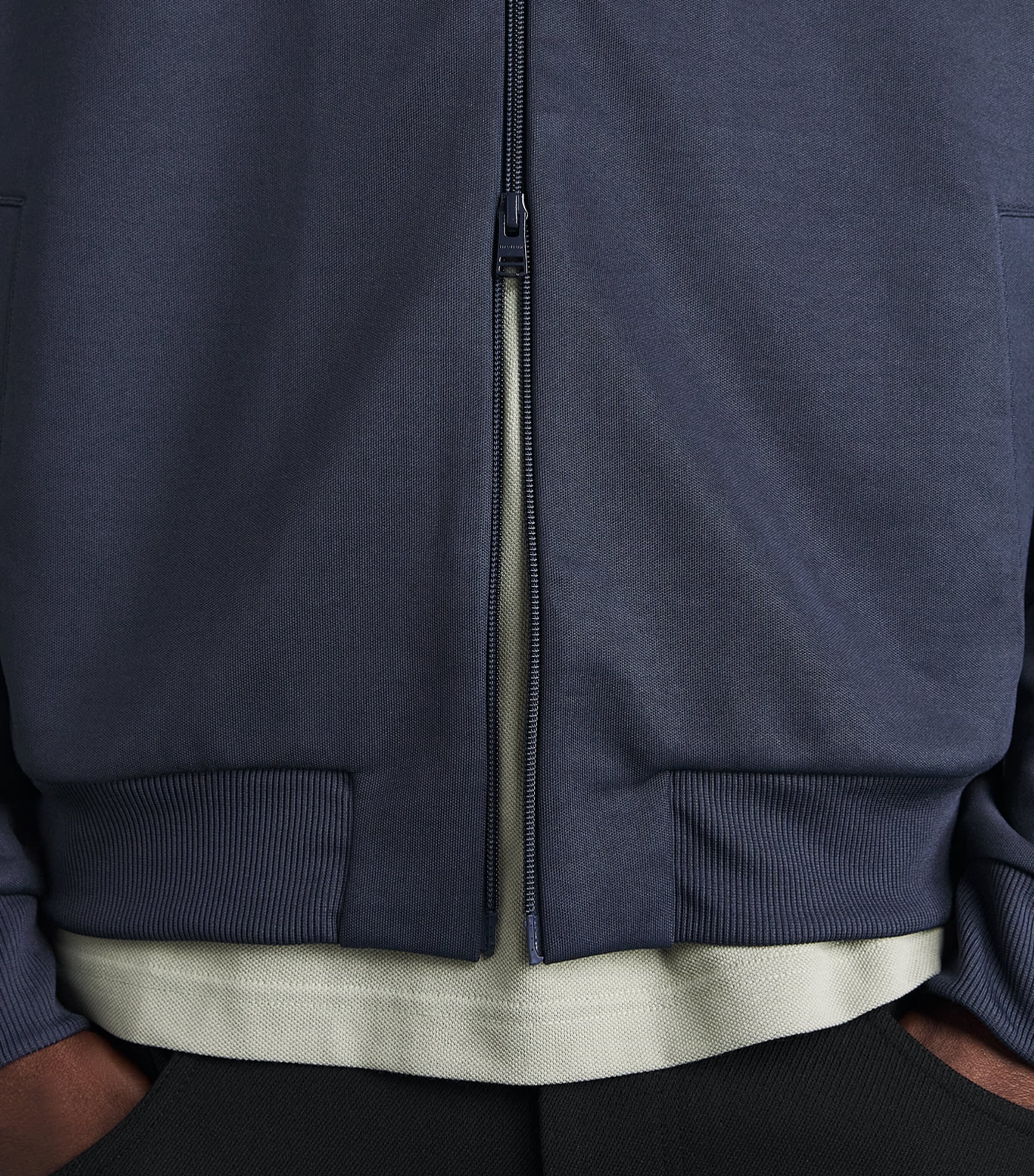 Fred Perry Mens Embroidered Taped Track Jacket Dark Airforce Image 3