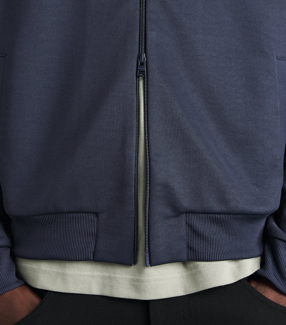 Fred Perry Mens Embroidered Taped Track Jacket Dark Airforce Image 3