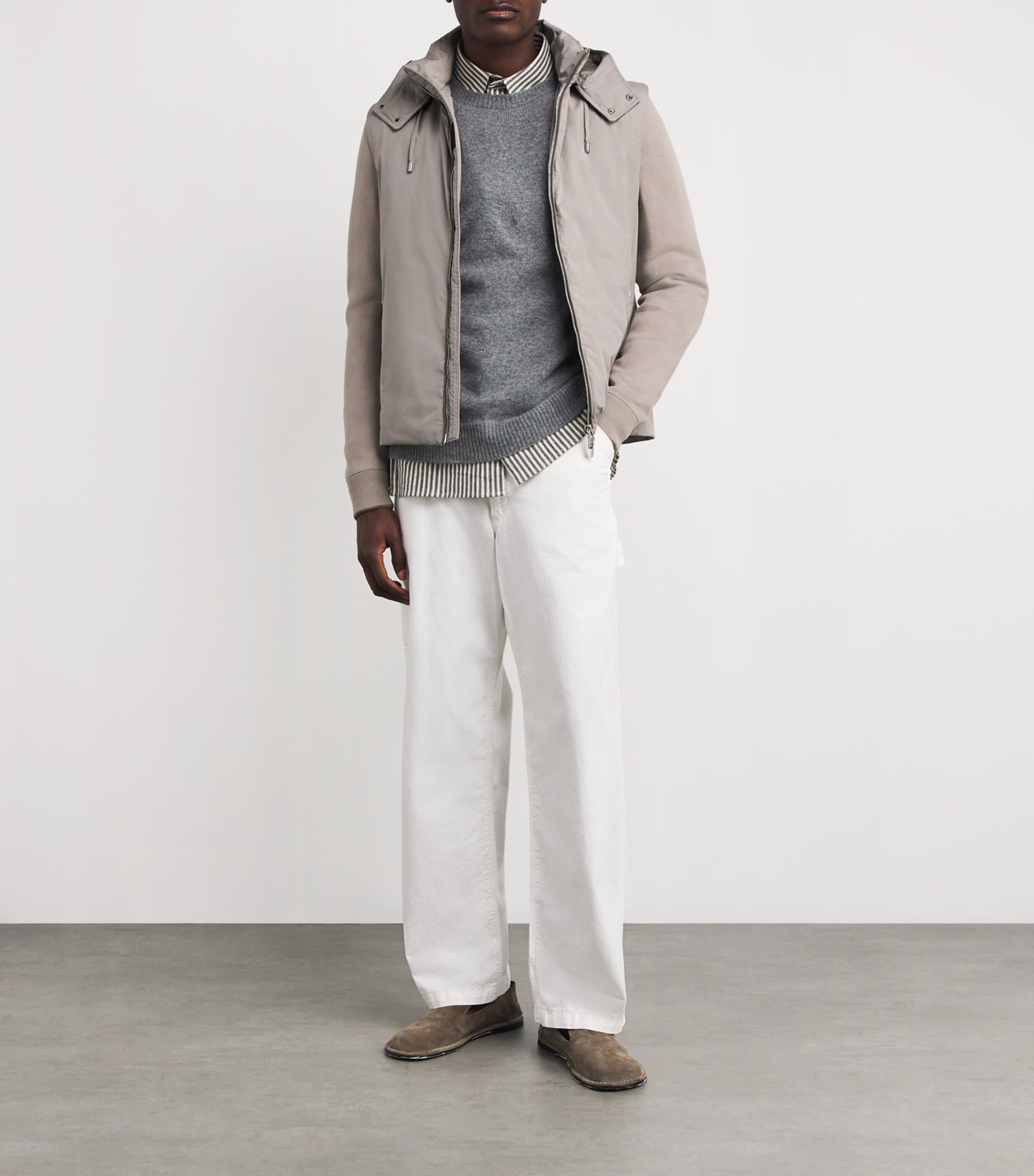 パーカー・フーディ MOORER FW21 HOODED JACKET (ALIBRANDO_STPU0311) Moorer Two-Tone Hooded Bomber Jacket | Harrods US