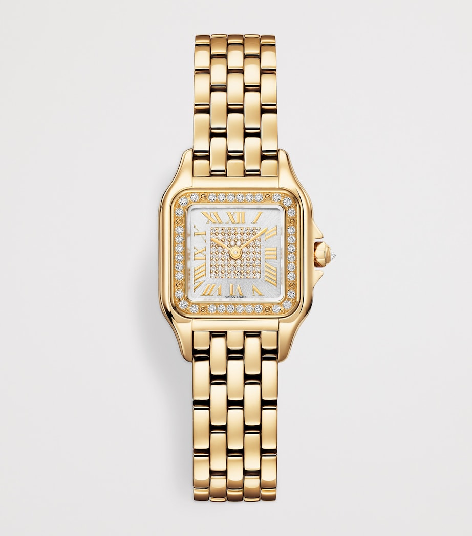 Small Yellow Gold and Diamonds Panthère de Cartier Watch 23mm SILVERED Image 2