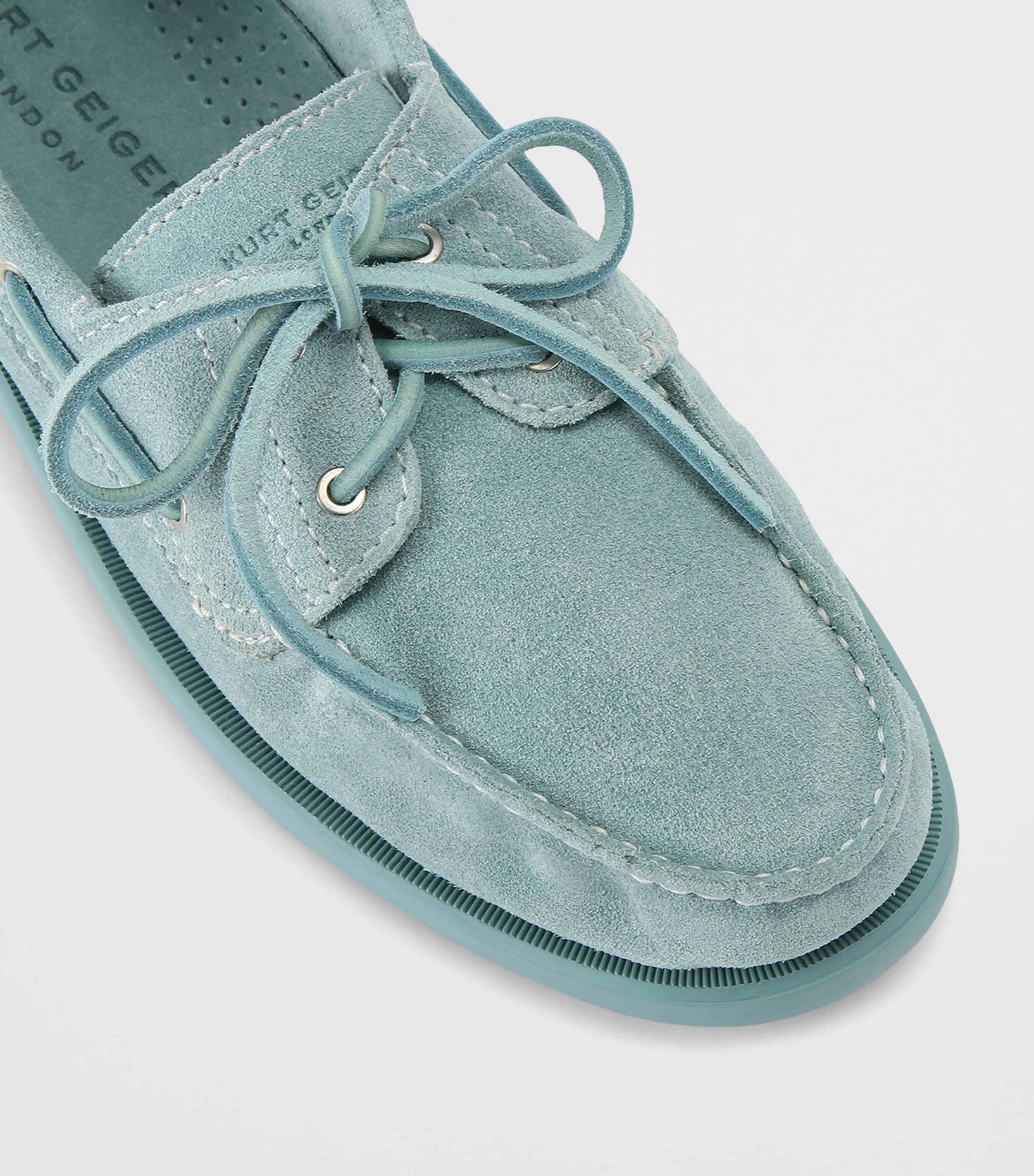 Kurt Geiger London Mens Suede Kurt Boat Shoes Pale Blue Image 2
