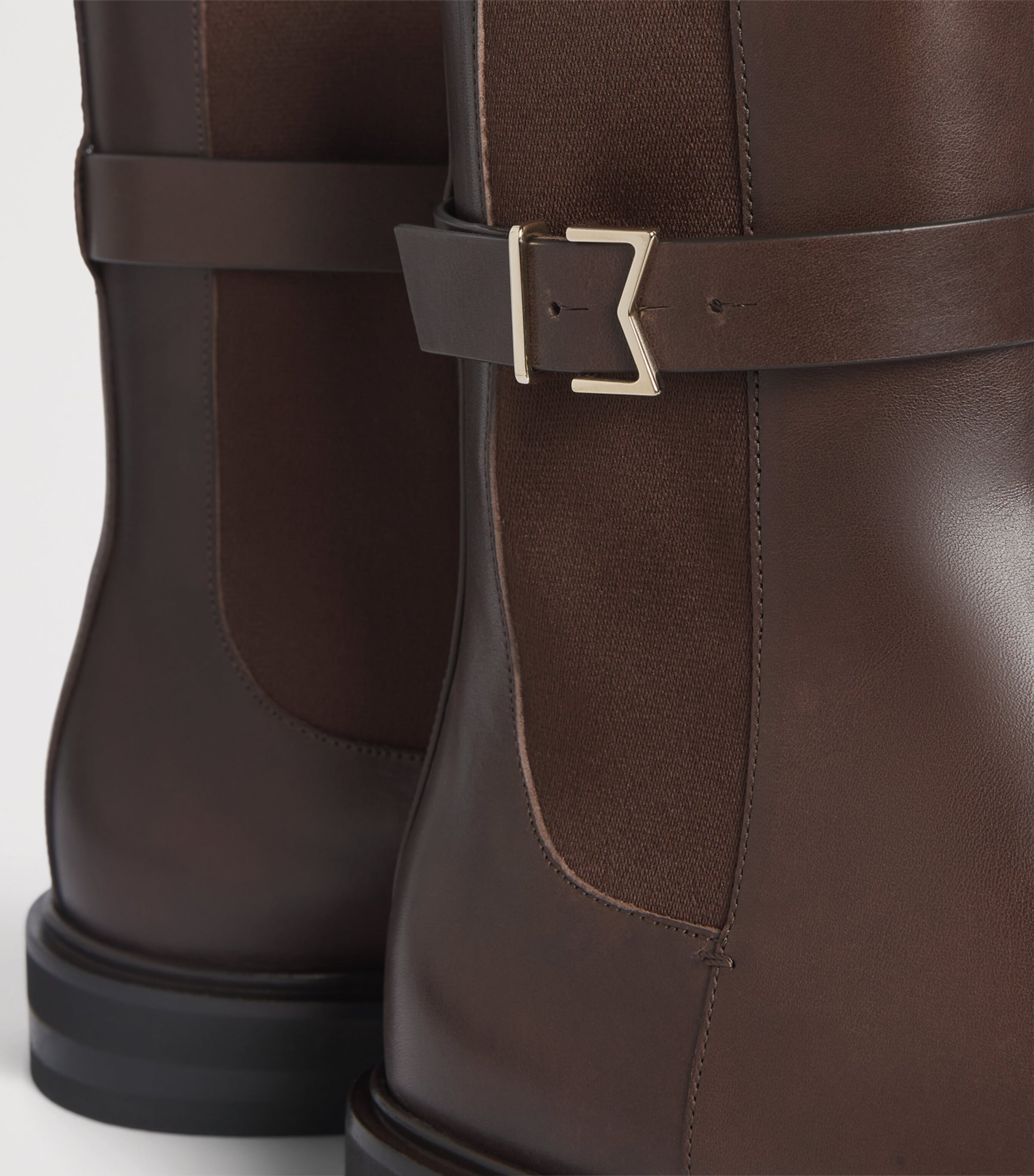 Max Mara Leather Chelsea Boots Dark Brown Image 7