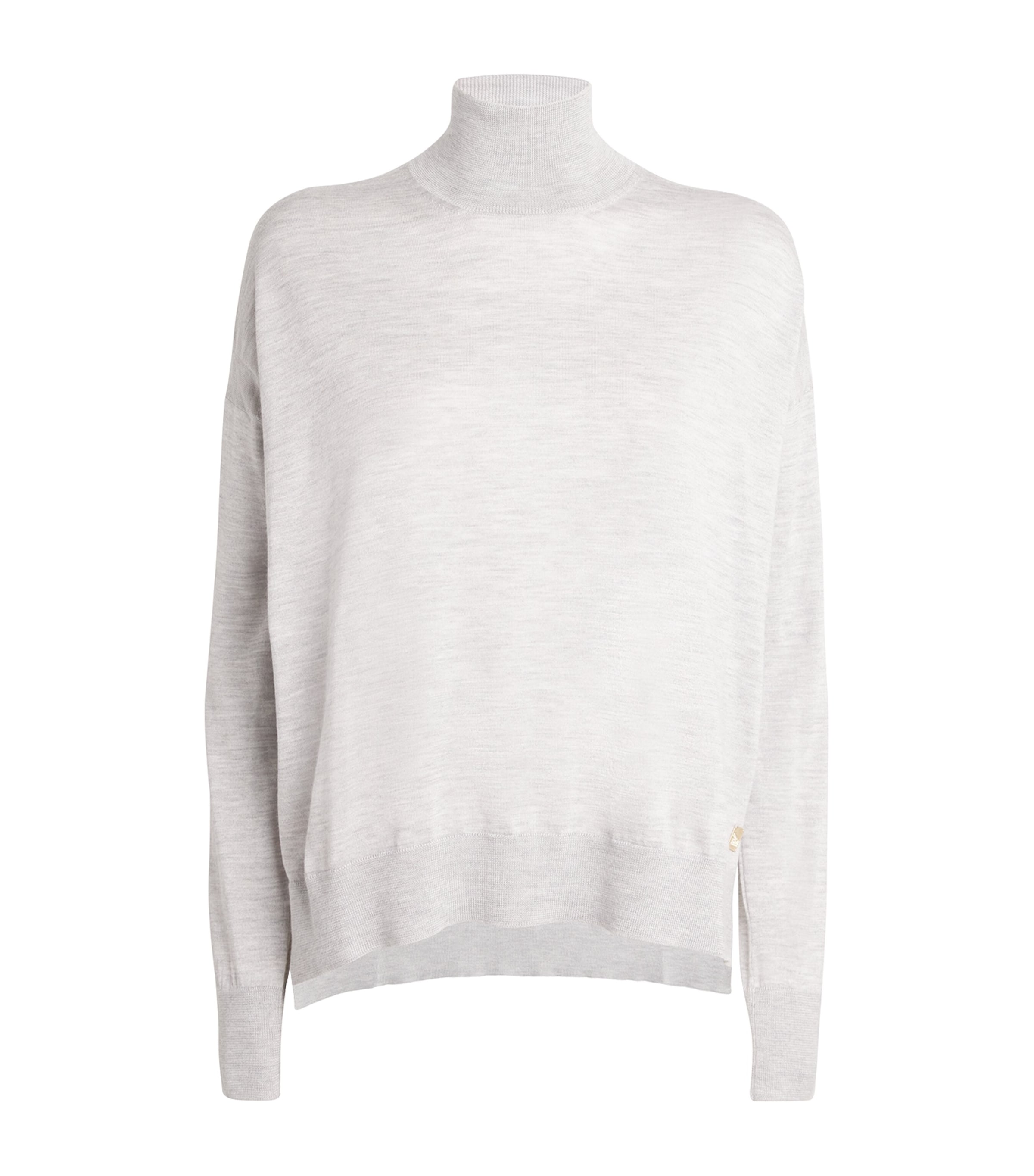 Colombo Cashmere-silk High-neck Sweater In Grey