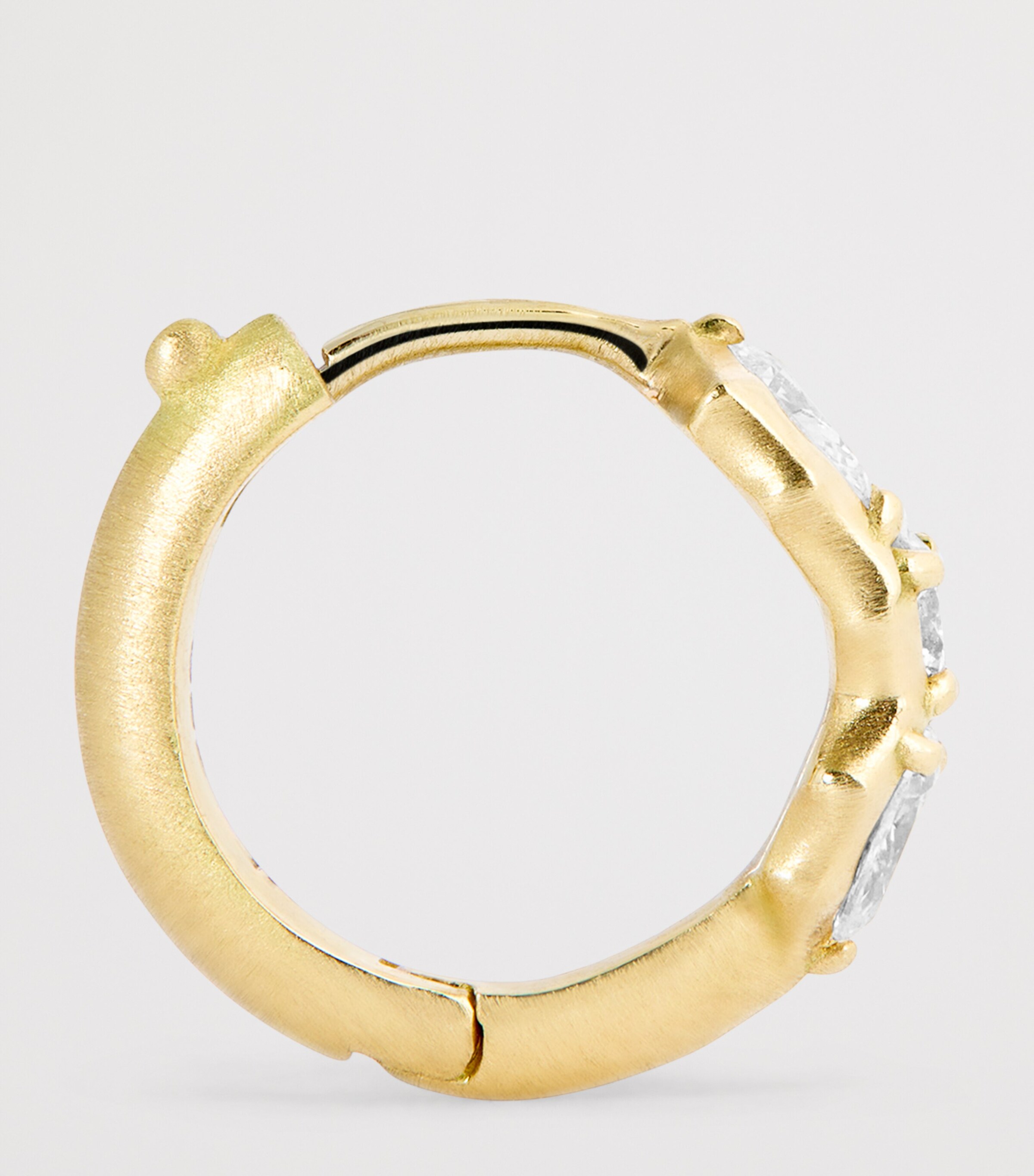 Jade Trau Mini Yellow Gold and Diamond Catherine Huggie Earrings Yellow Gold Image 4