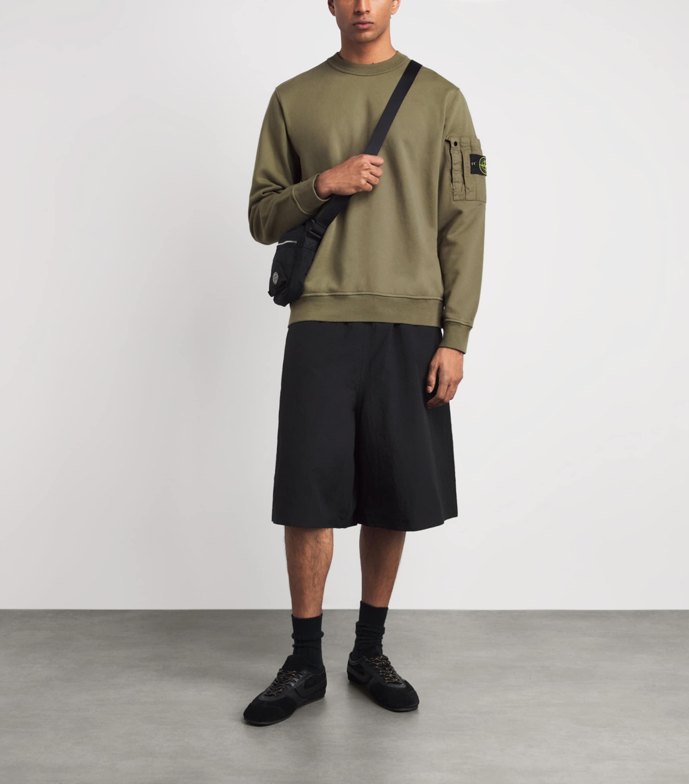 Stone Island Mens Cotton Compass Sweatshirt Image 2