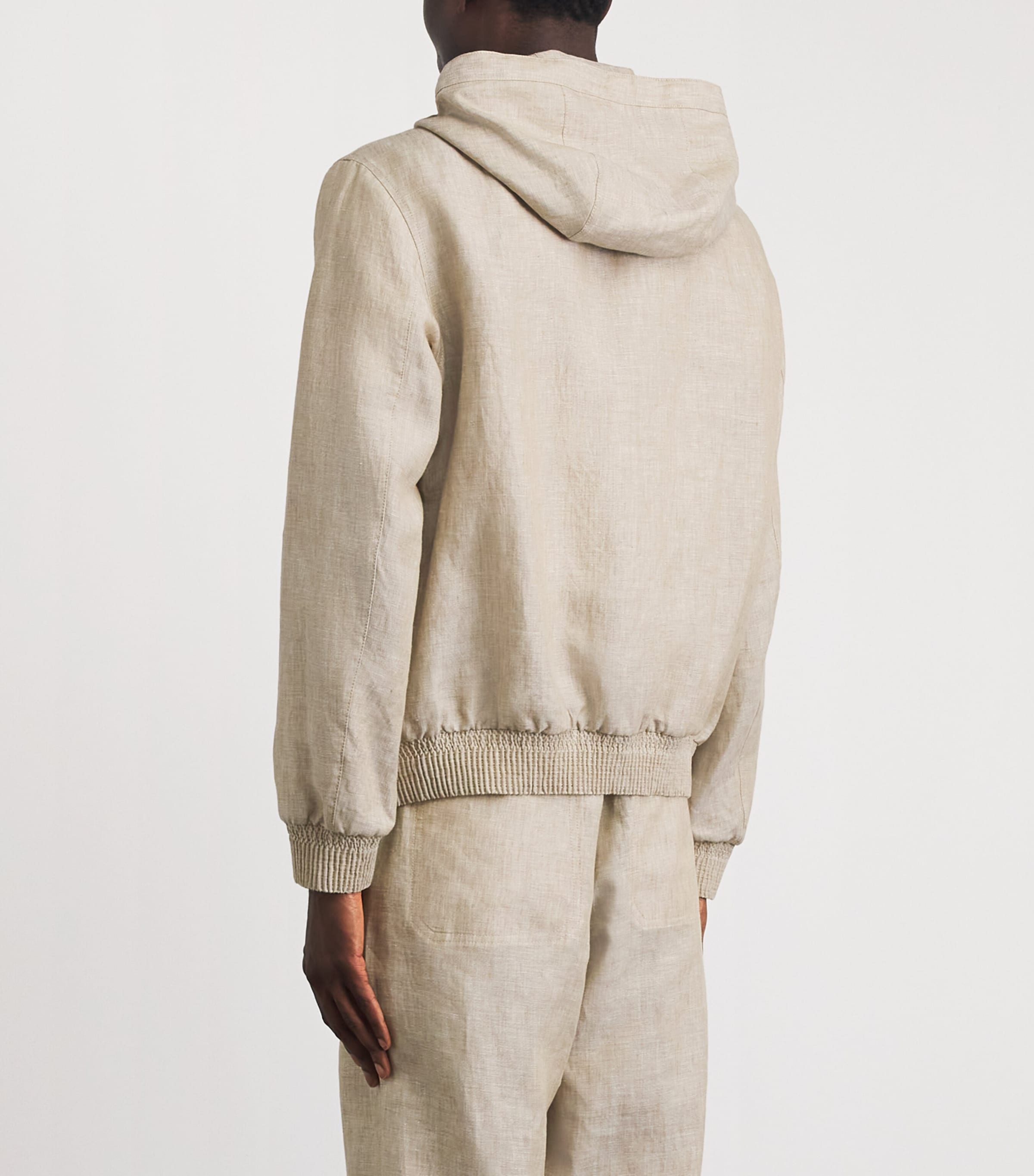 Linen Hooded Jacket 164 SAND Image 5