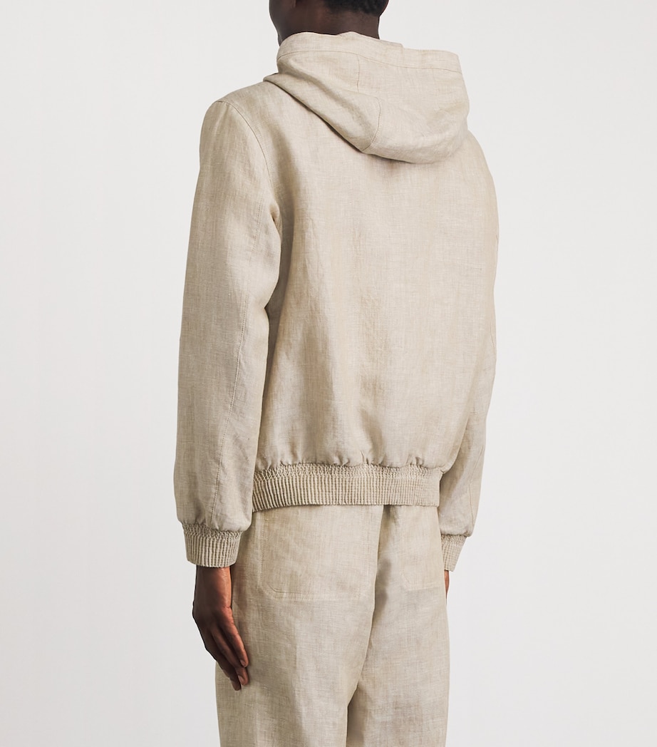 Linen Hooded Jacket 164 SAND Image 5