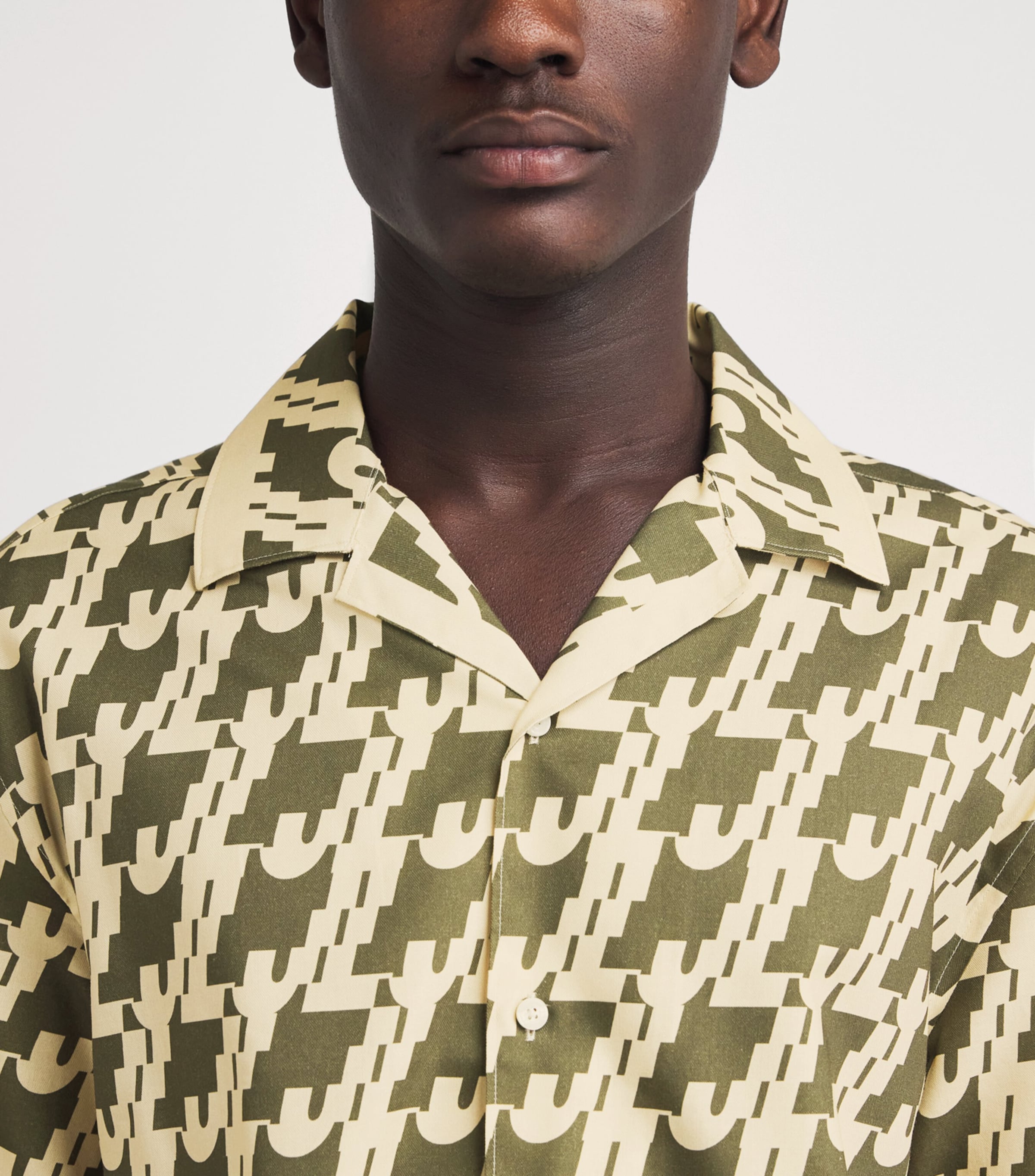 J Lindeberg Mens Ellis Border Resort Shirt Jl Glitch Kalam Image 3