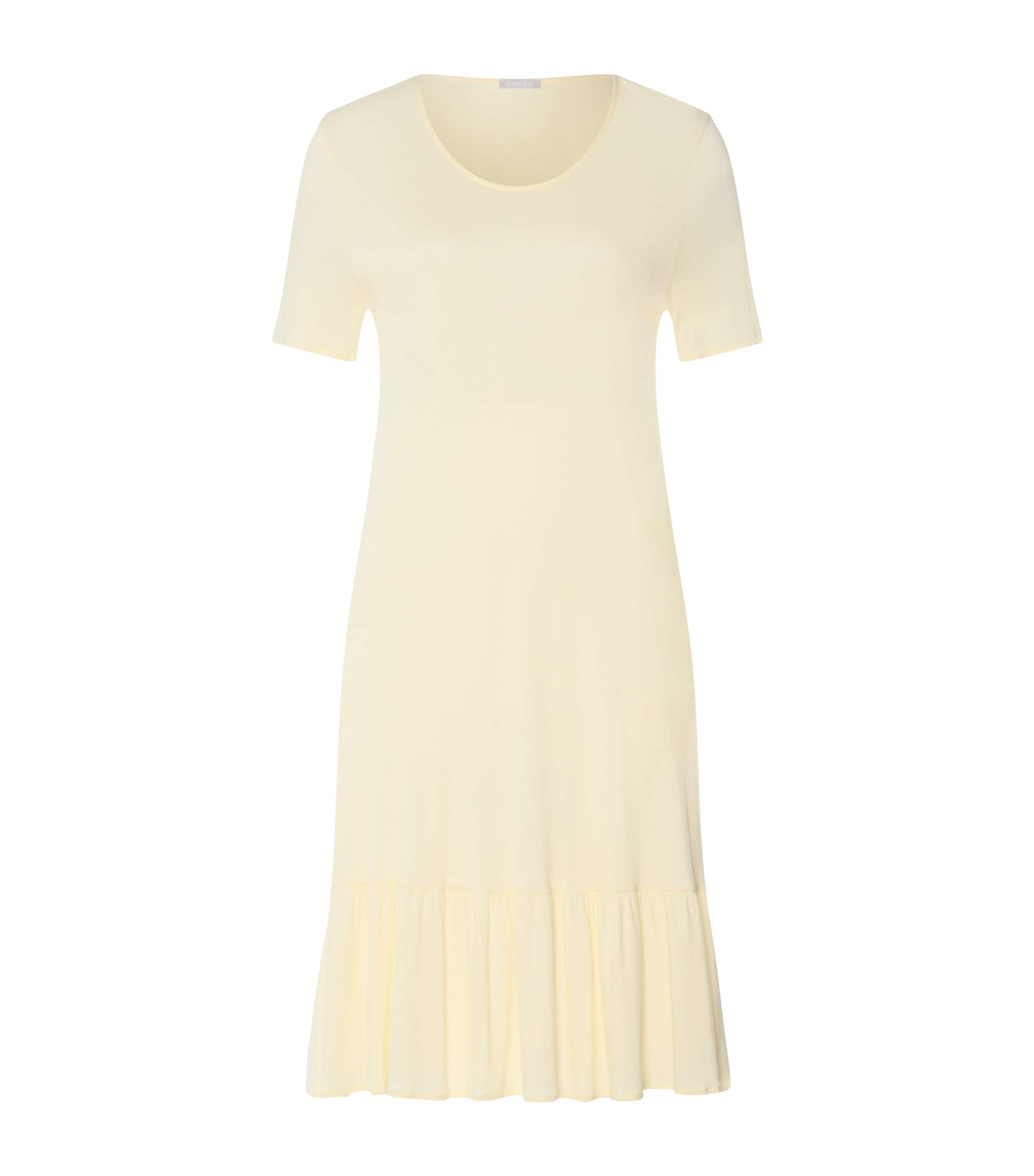 Hanro Womens Ruffle-Trim Isabella Nightdress Lemon Cake Image 1