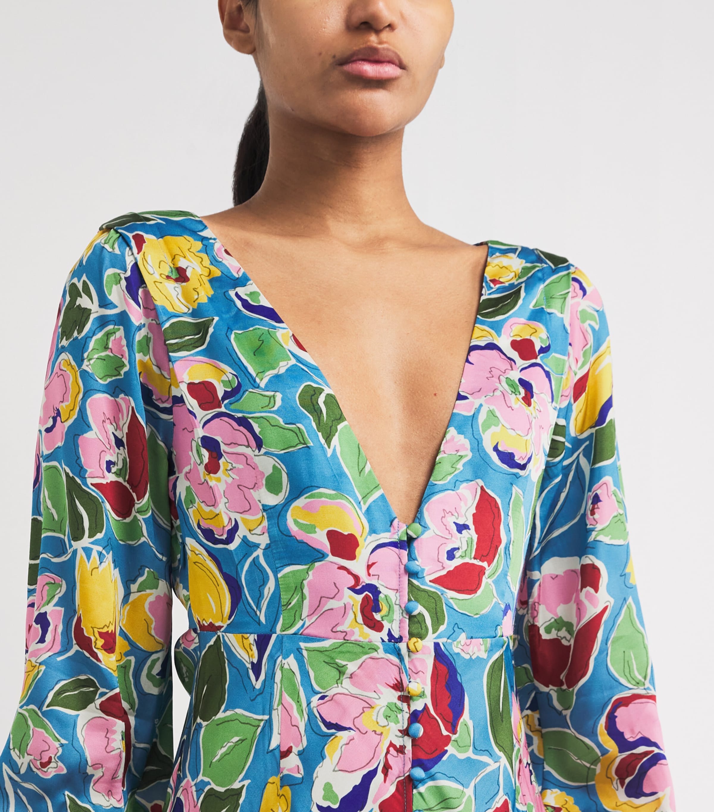 Floral Marni Midi Dress JEANNIE BLOOM SKY Image 4