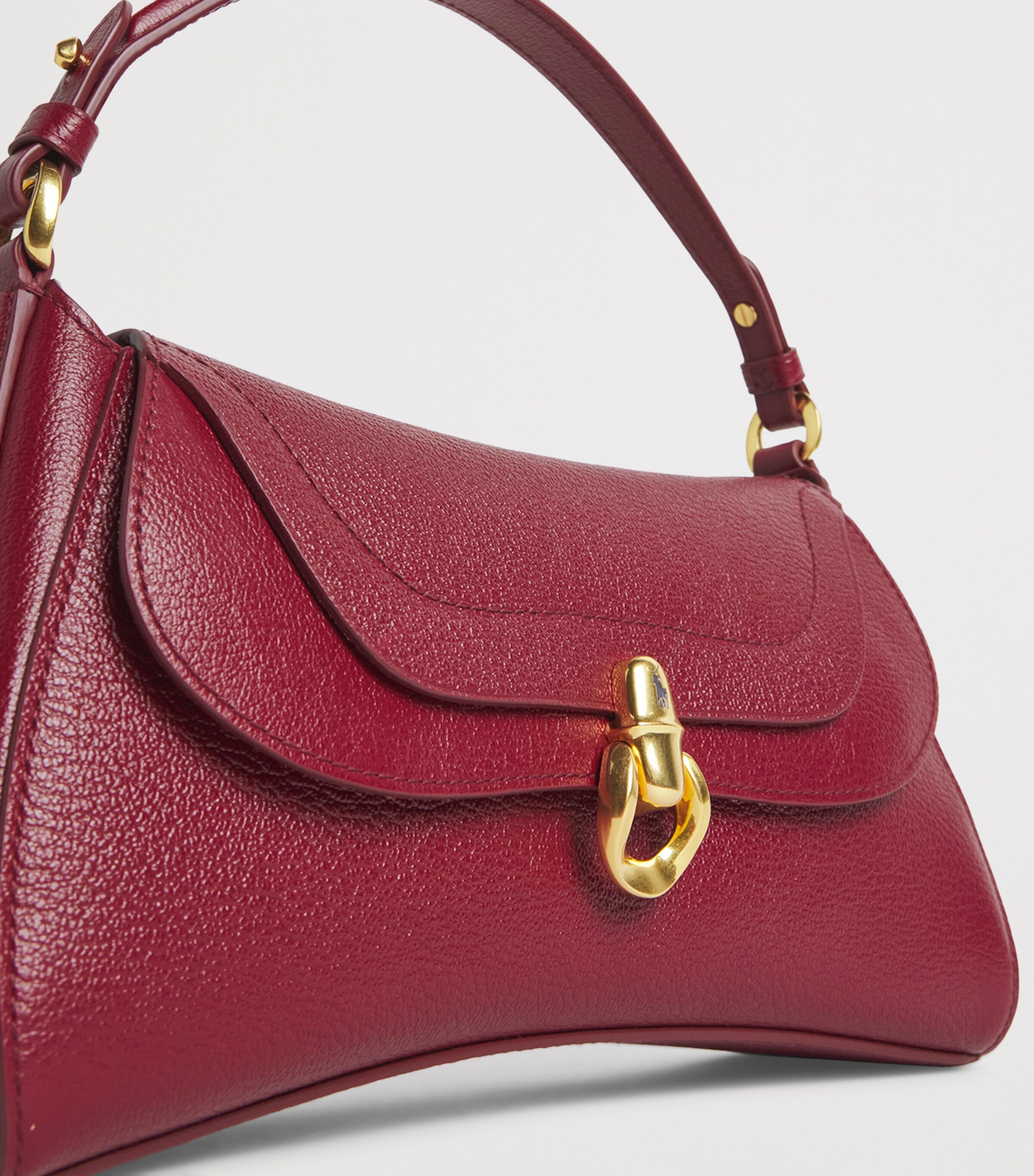 Polo Ralph Lauren Small Leather Blaze Top-Handle Bag Currant Image 6