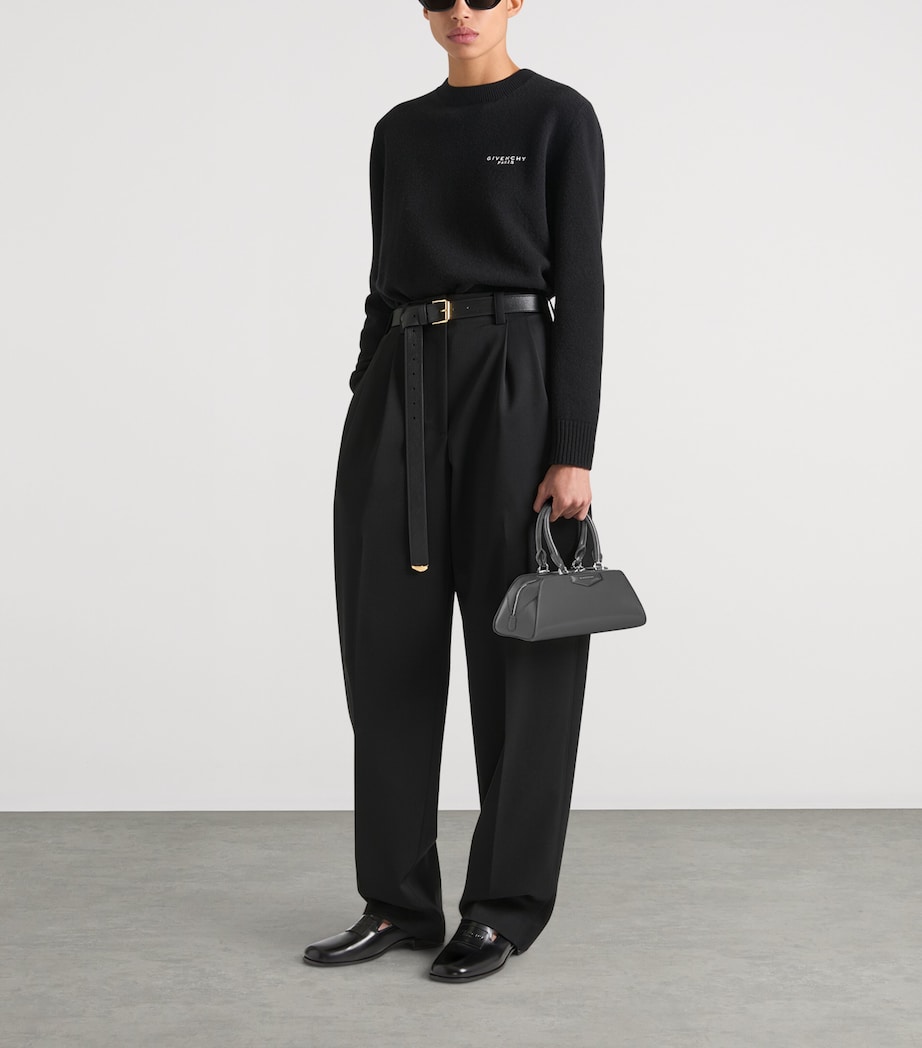 Mini Leather Antigona East-West Top-Handle Bag DARK GREY Image 2