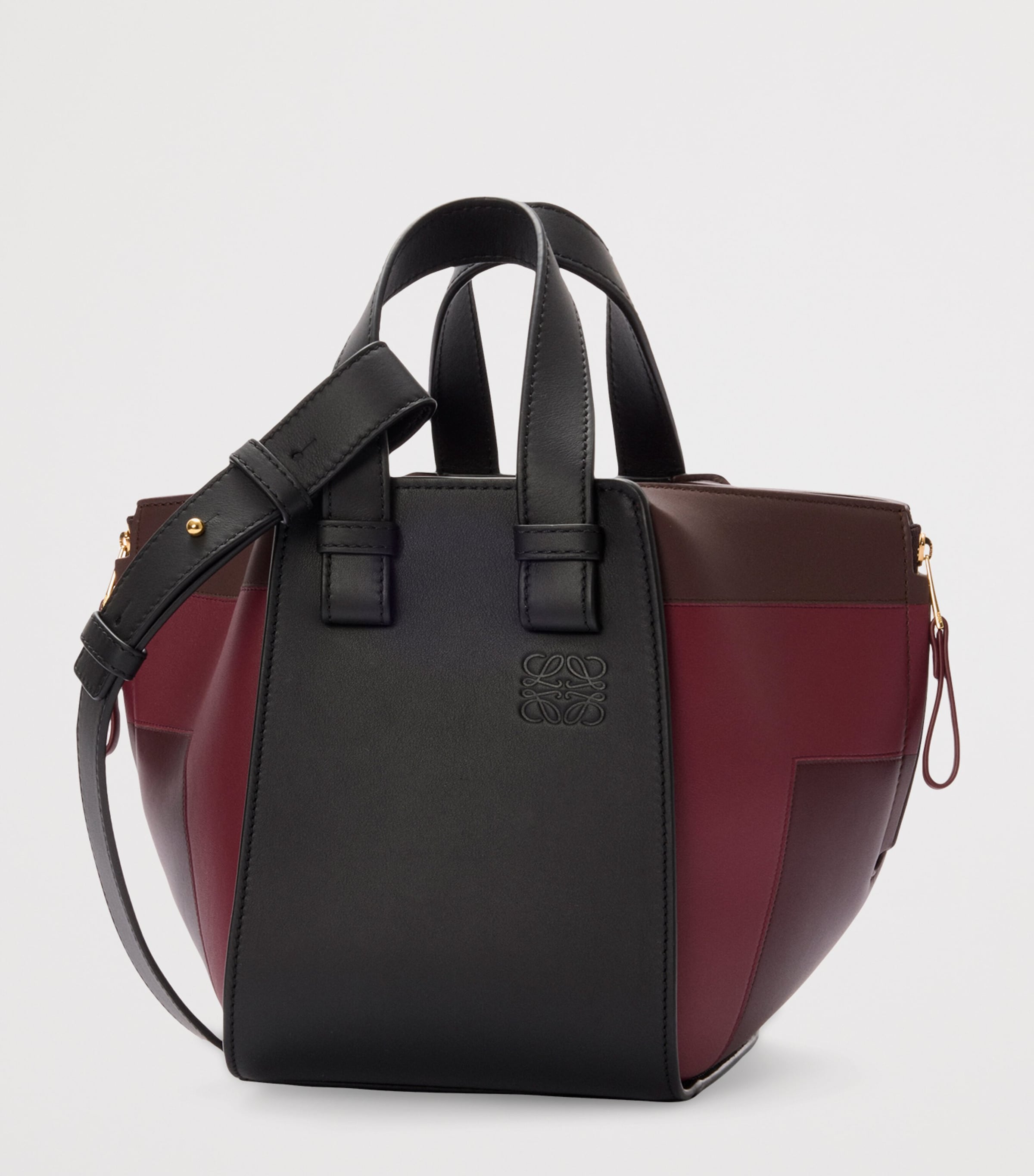 LOEWE Black x Albers Leather Hammock Top-Handle Bag | Harrods US