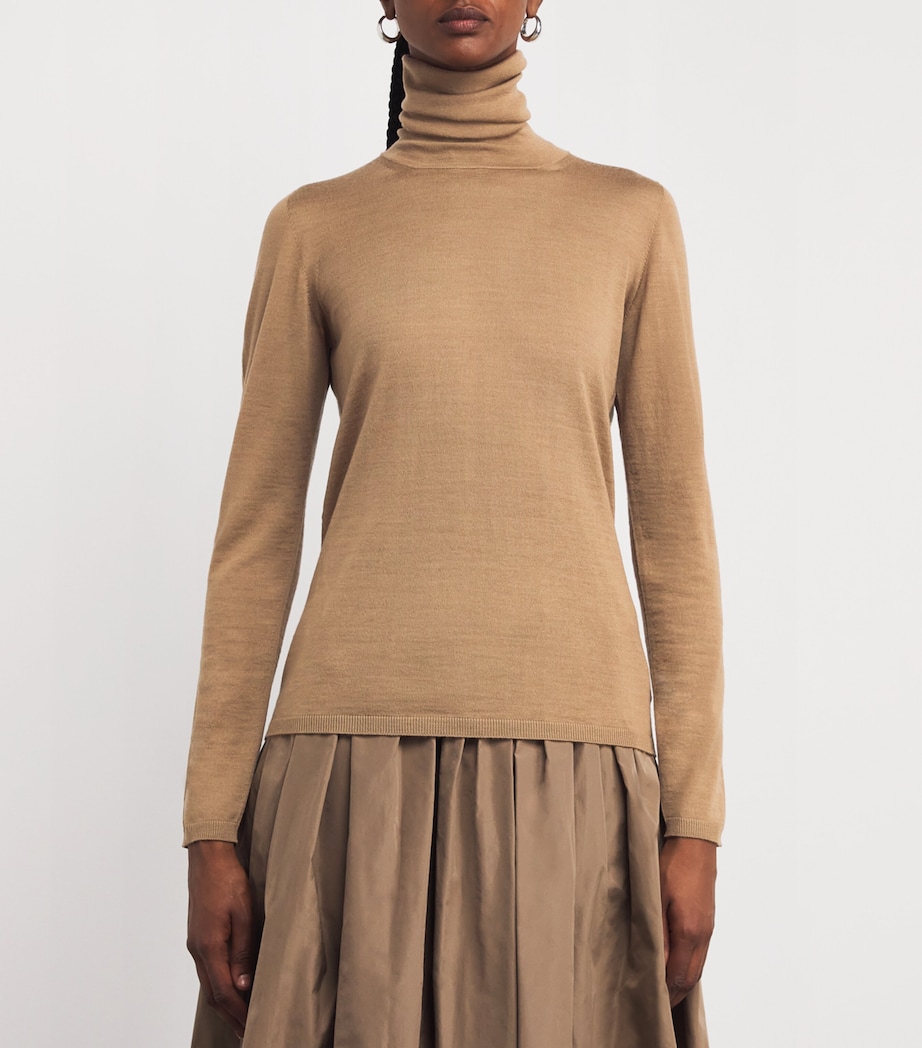 Virgin Wool Rollneck Sweater CAMEL Image 3