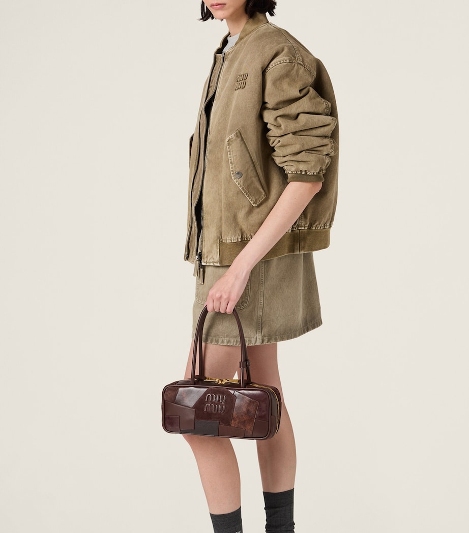 Leather Beau Patchwork Top-Handle Bag F0NBL Image 2