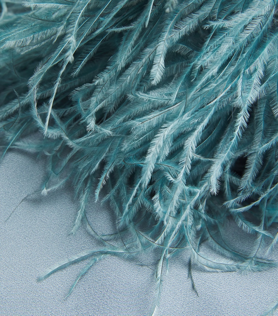 Feather-Trim Magnifique Mini Dress CLOUD Image 5