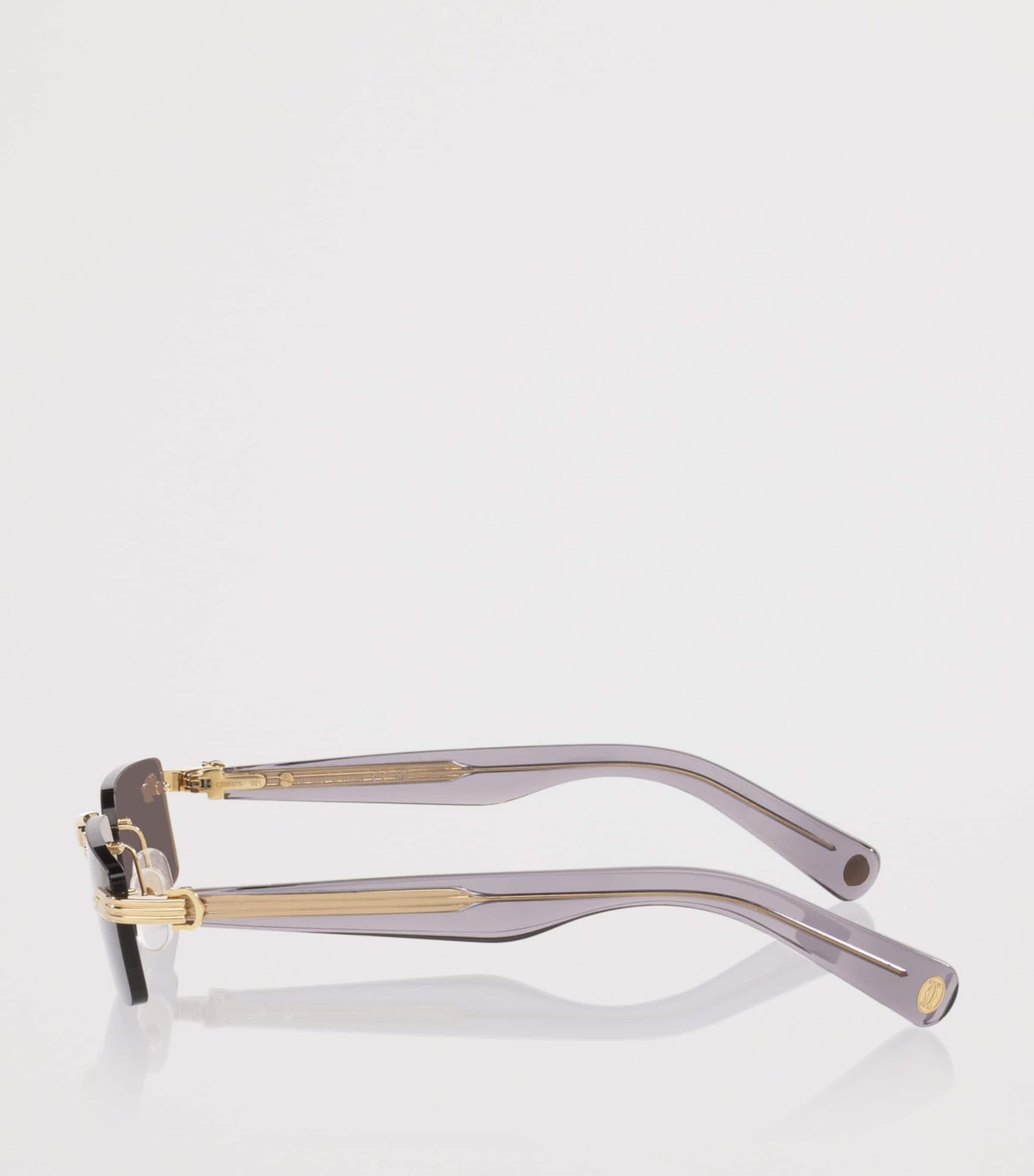 Cartier Narrow Rectangle Sunglasses Gold Image 3
