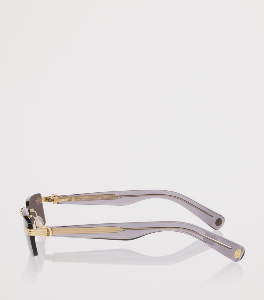 Cartier Narrow Rectangle Sunglasses Gold Image 3