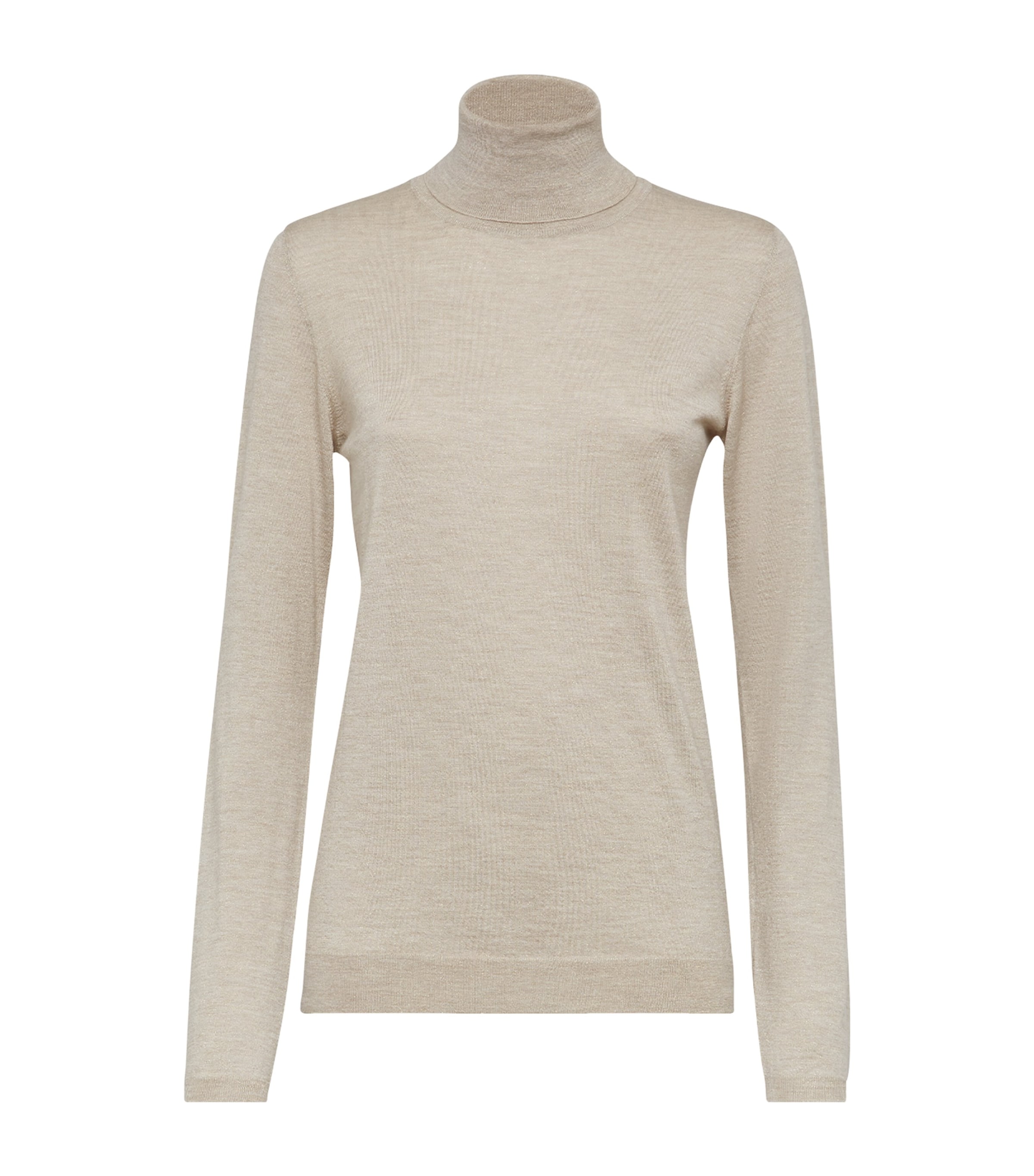 Brunello Cucinelli Cashmere-silk-blend Rollneck Sweater In Neutral