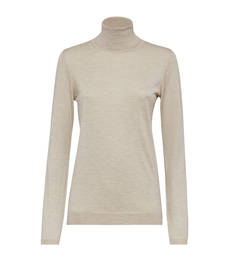 Brunello Cucinelli Womens Cashmere-Silk-Blend Rollneck Sweater Image 1