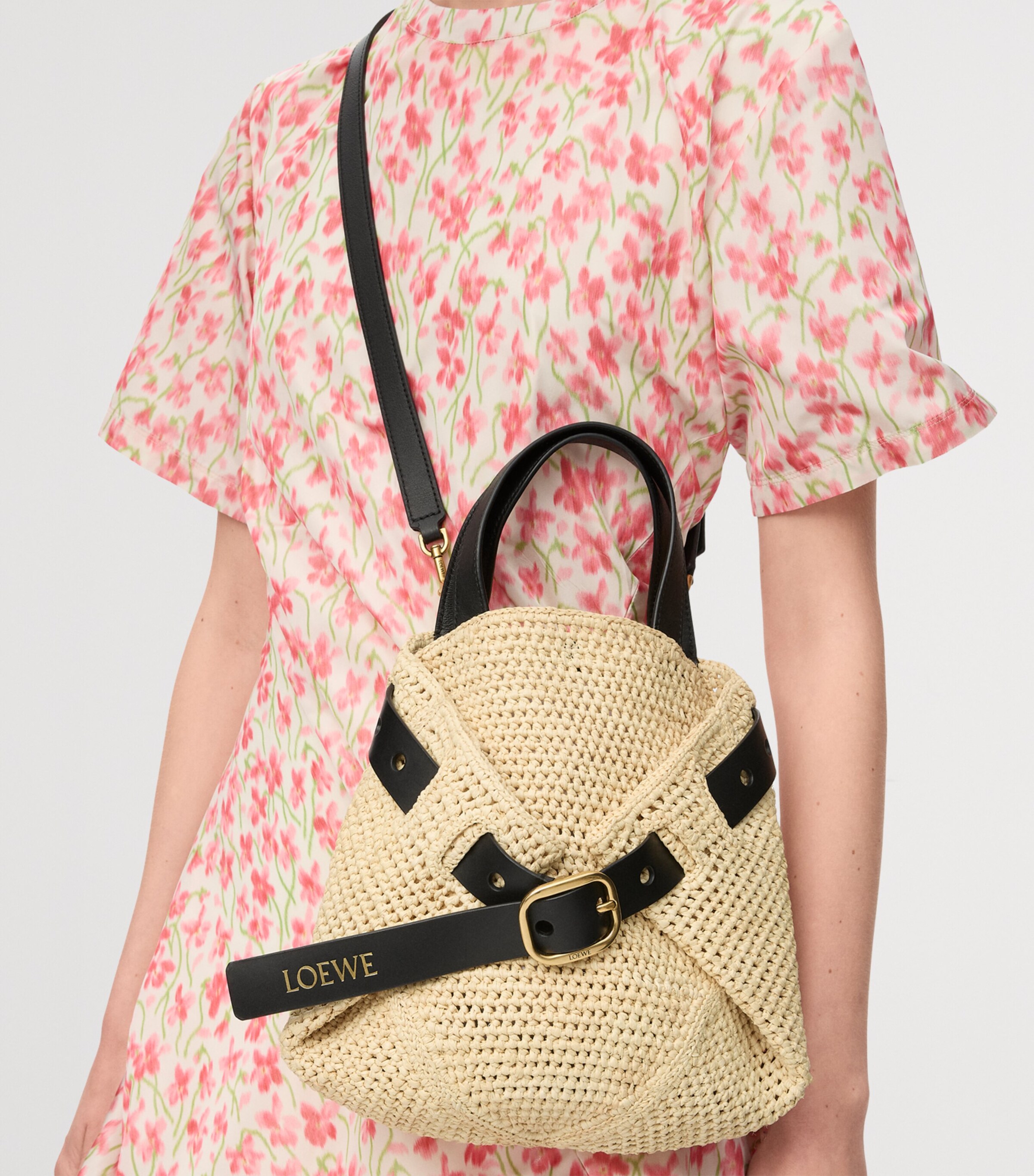 LOEWE Mini Raffa Punch Hole Tote Bag Natural Image 6