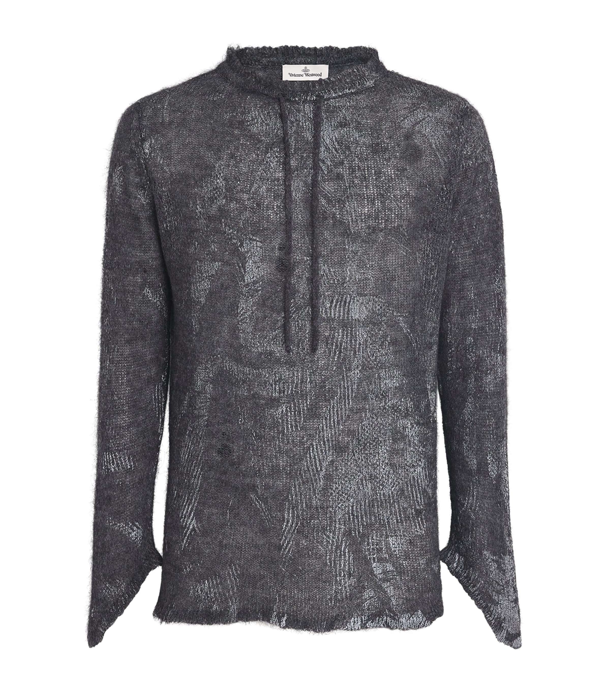 Distressed Knitted Sweatshirt P401-REFLECTIVE GREY Image 1