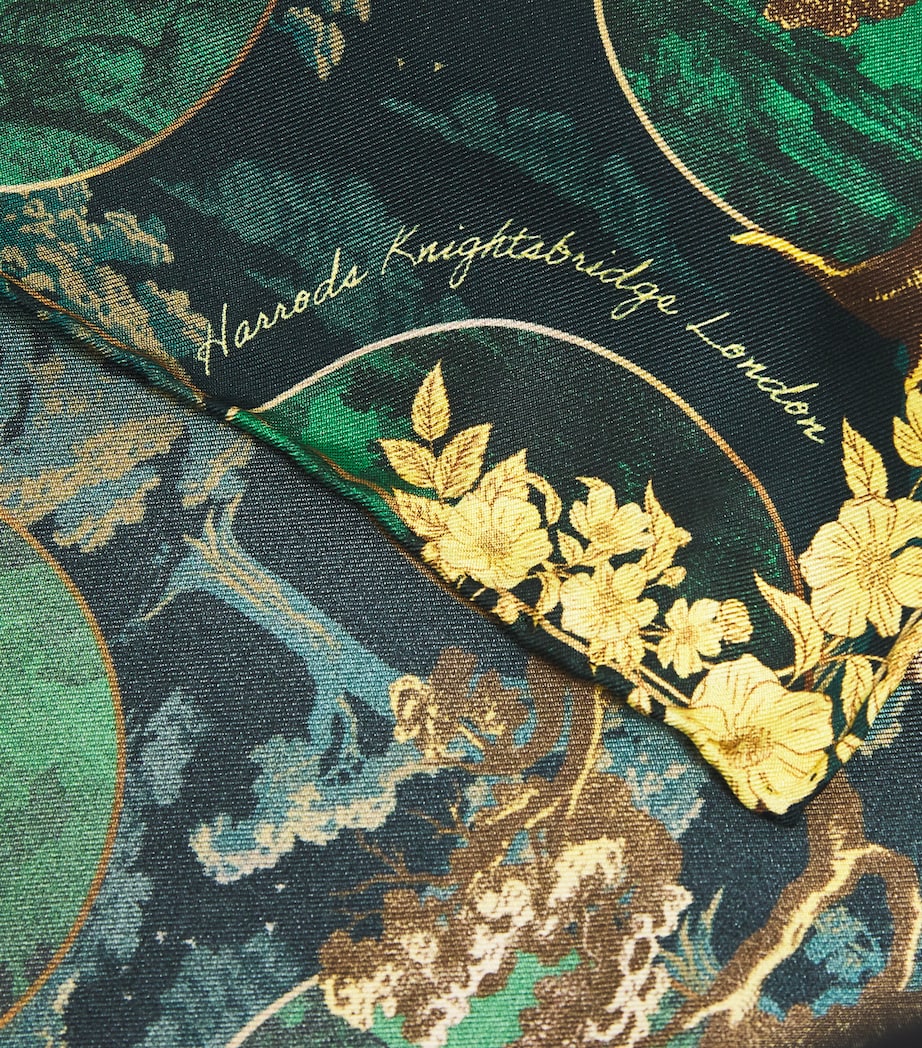 Silk Forest Print Pocket Square GREEN Image 5