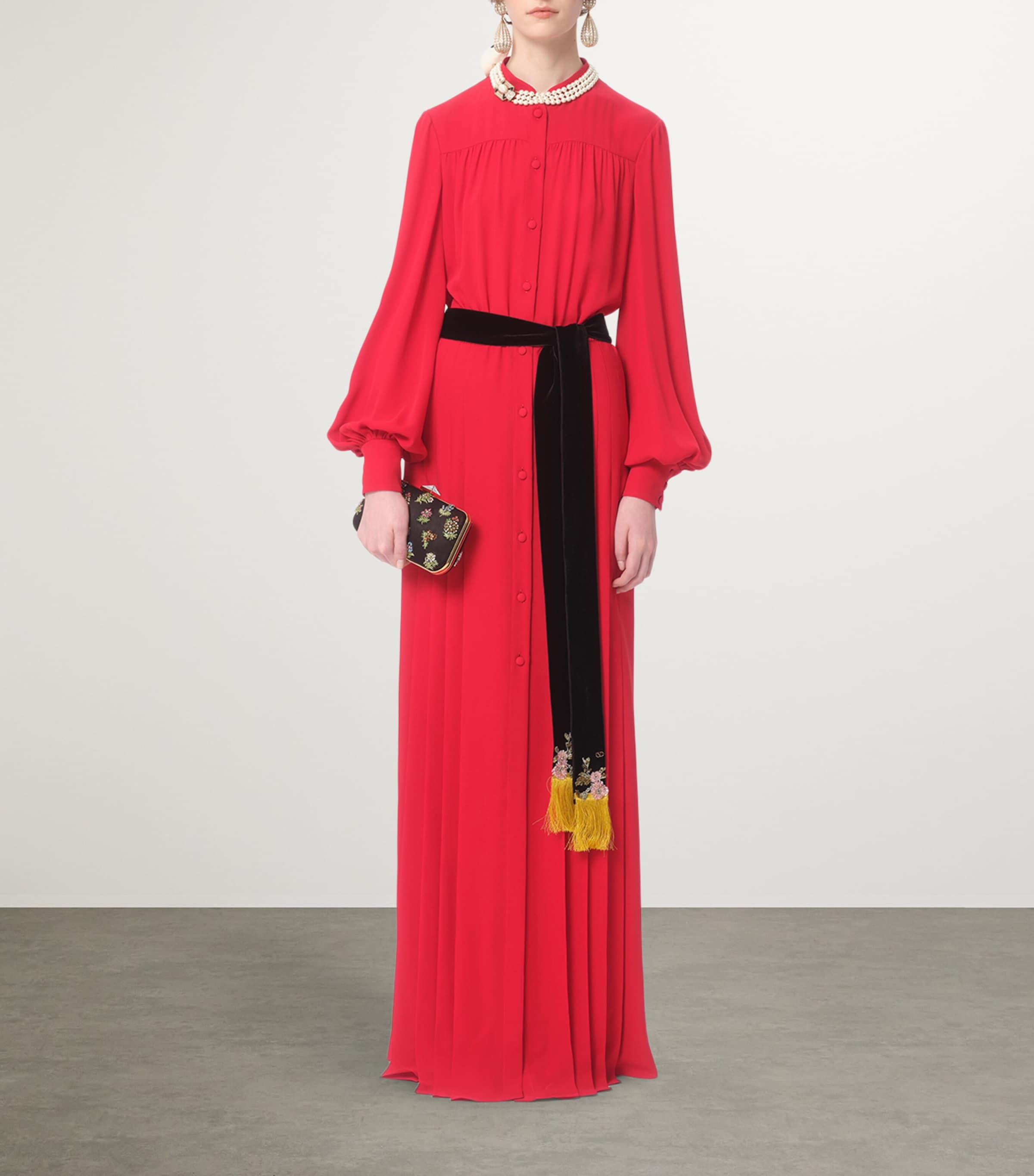 Silk Maxi Shirt Dress R9M Image 7