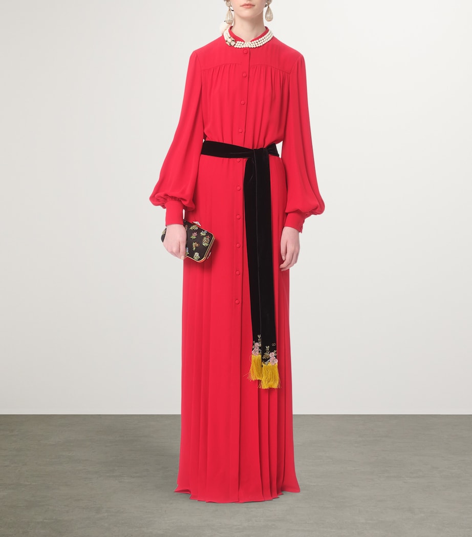 Silk Maxi Shirt Dress R9M Image 7