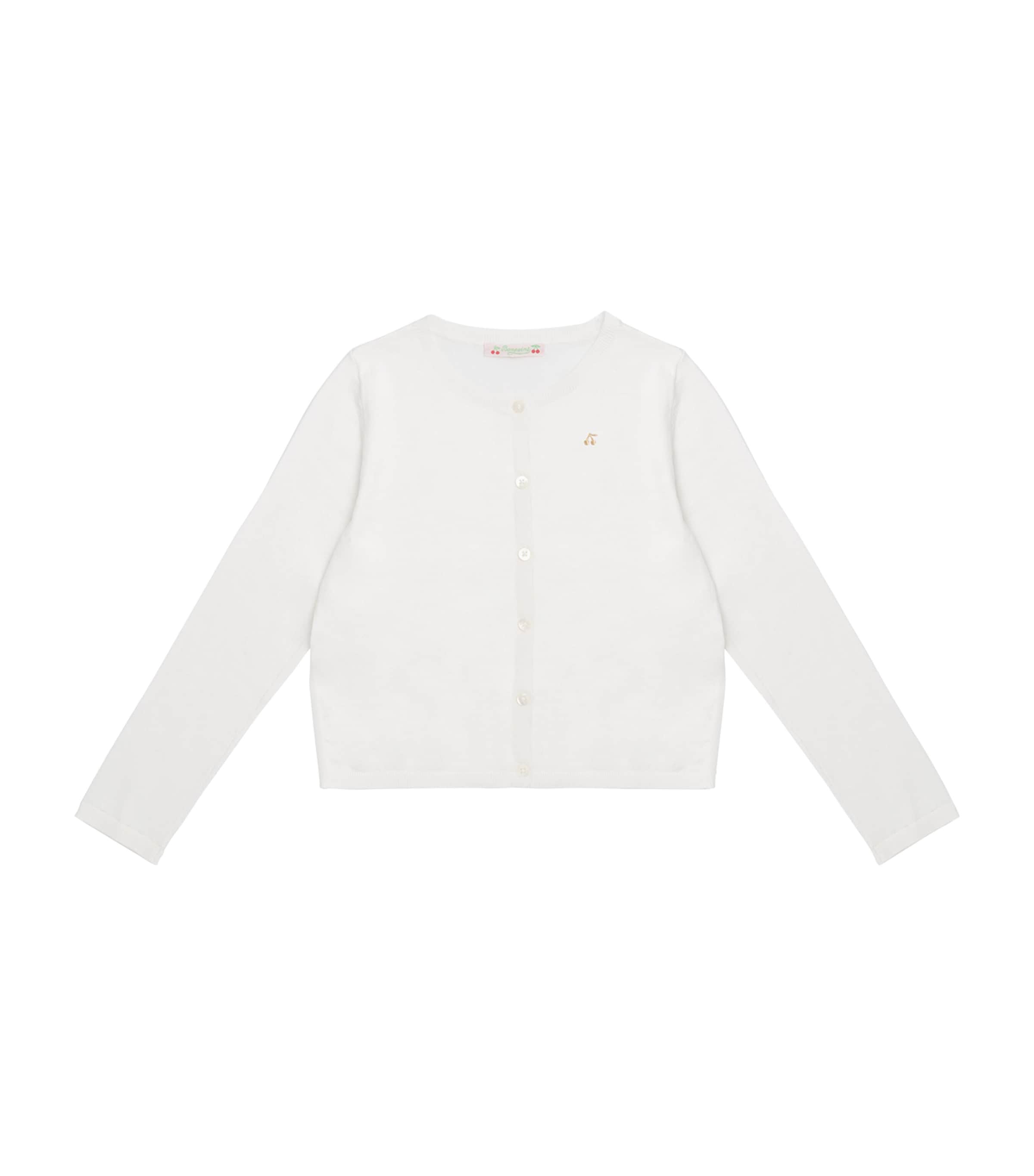 Bonpoint Wool Embroidered Cardigan (4-8 Years) Upb Blanc Lait Image 1
