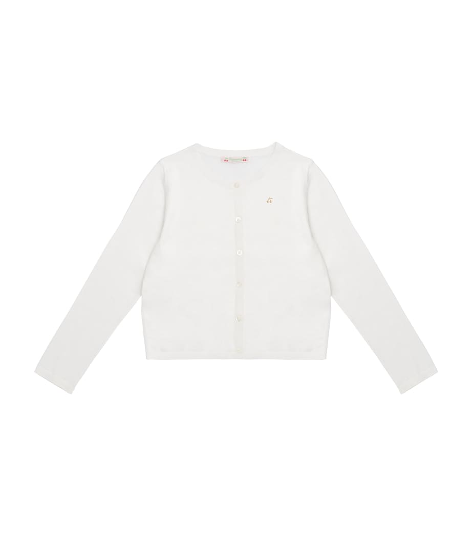 Wool Embroidered Cardigan (4-8 Years) UPB BLANC LAIT Image 1