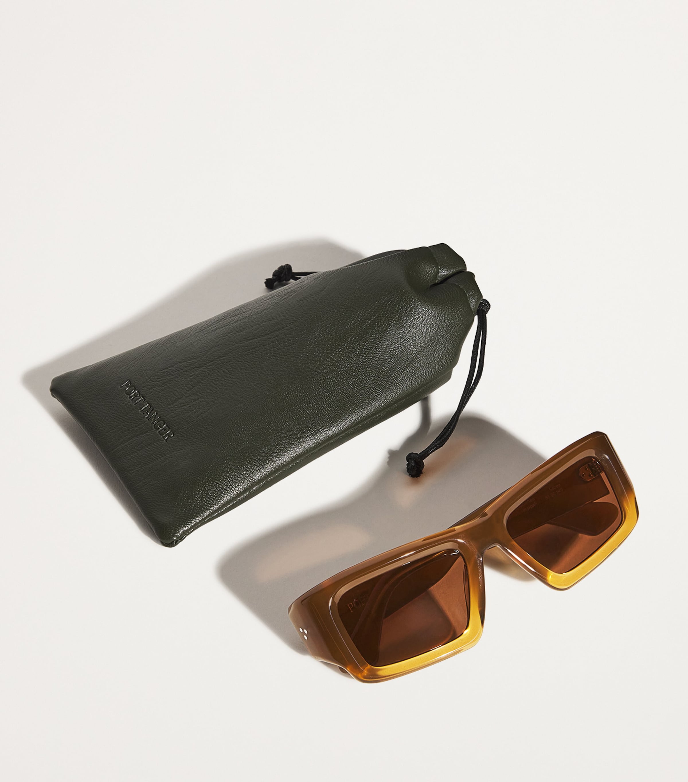 Port Tanger Brown Rectangular Sabea Sunglasses | Harrods UK