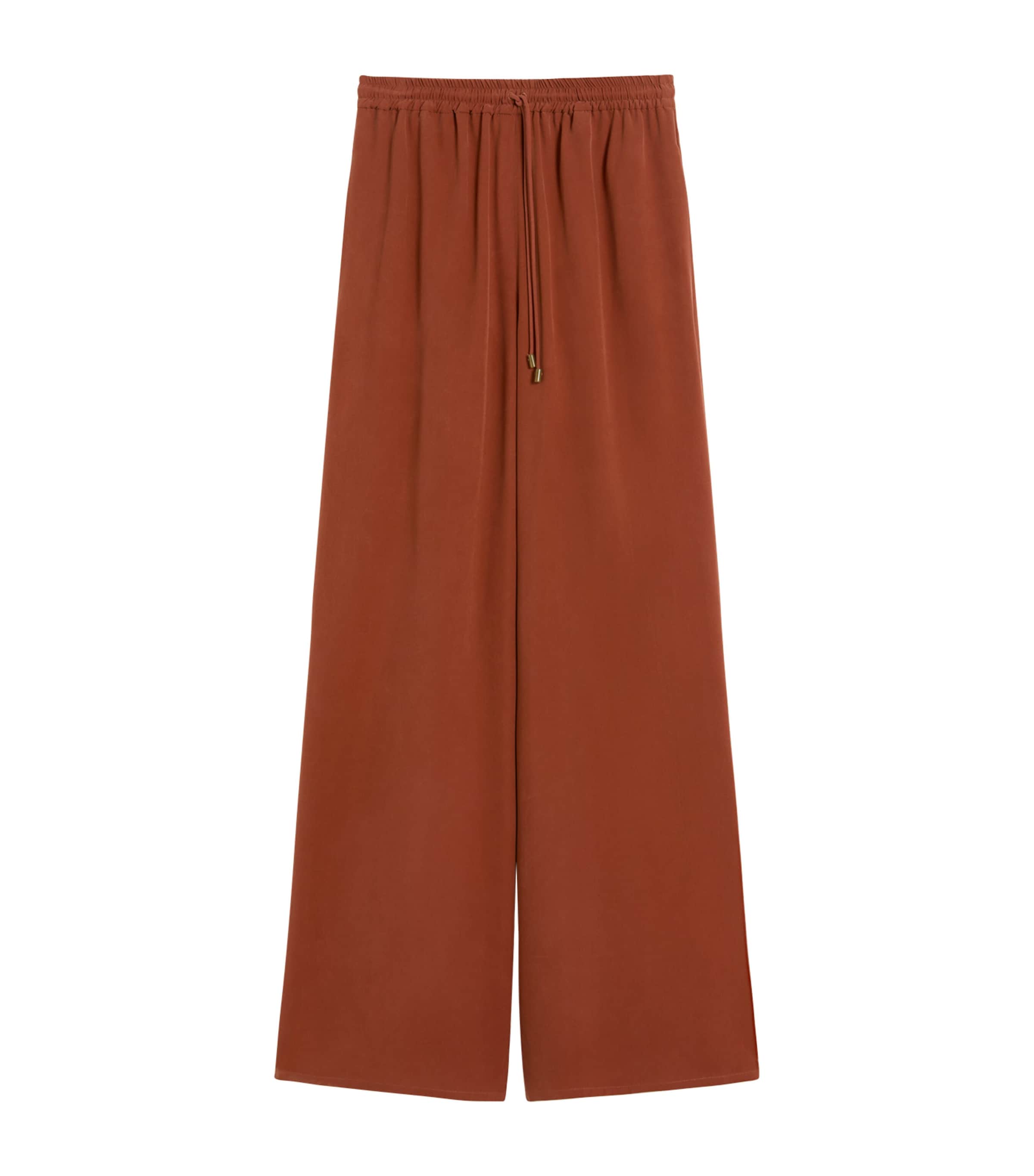 Silk Wide-Leg Trousers TERRA COTTA Image 1