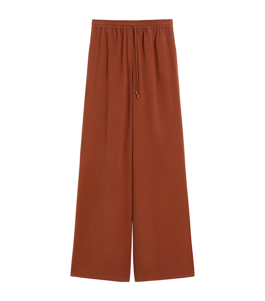 Silk Wide-Leg Trousers TERRA COTTA Image 1