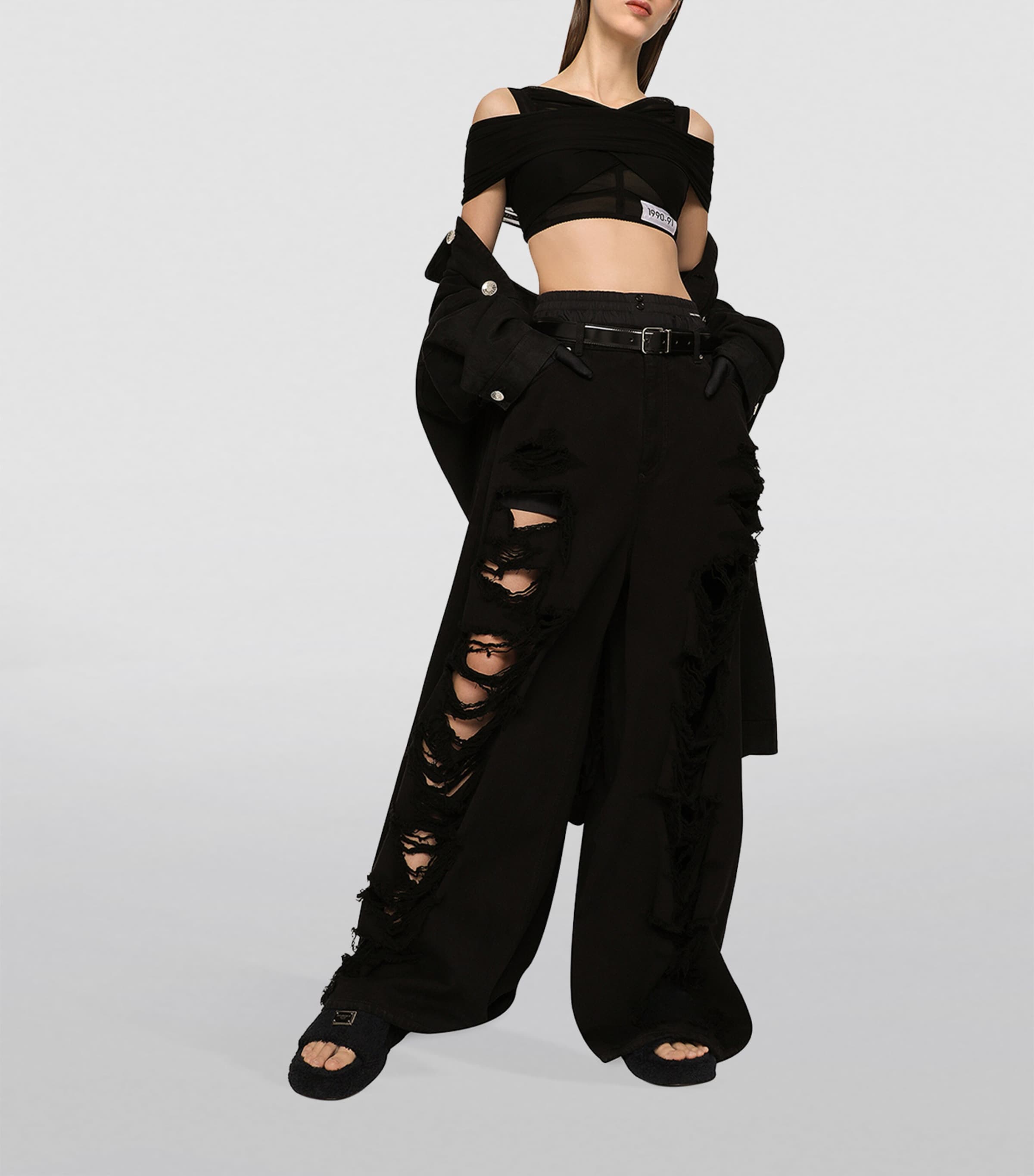 KIM DOLCE&GABBANA Distressed High-Rise Oversized Jeans S9001-COMBINED COLOU Image 5