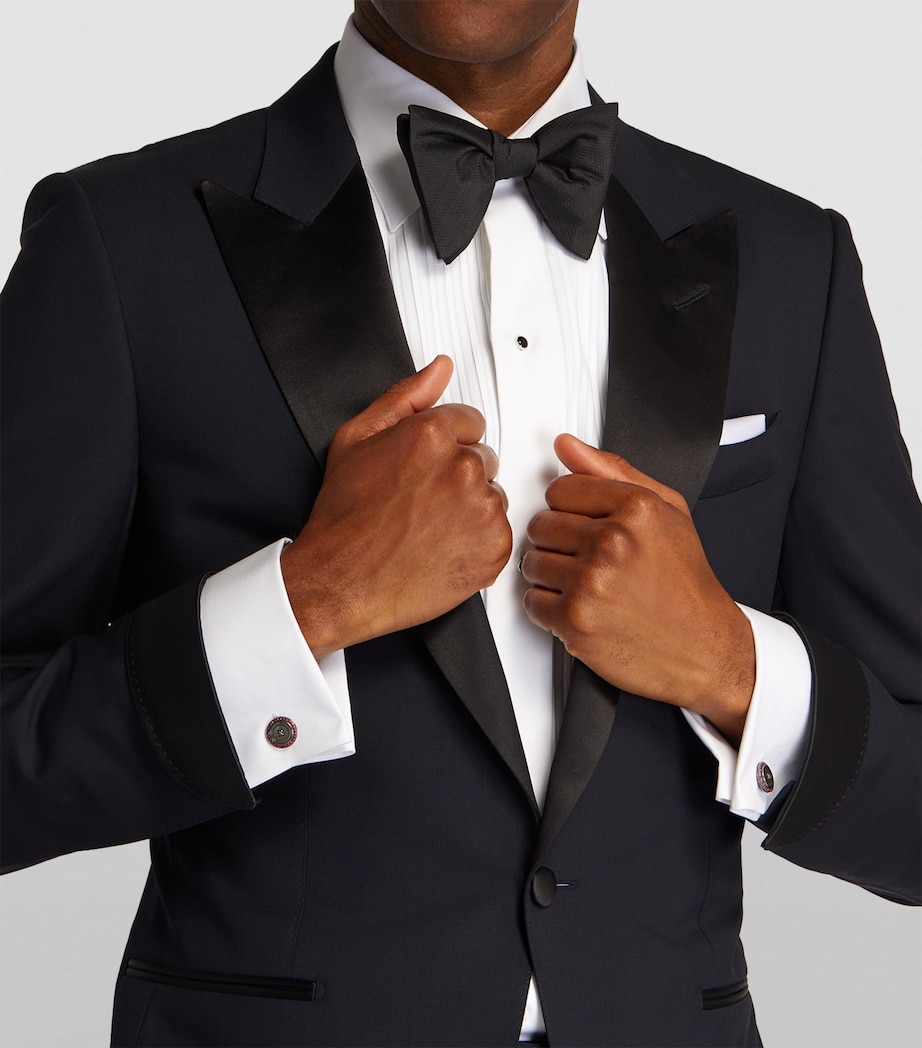 Stainless Steel and Ruby Button Cufflinks SILVER/ RED Image 4