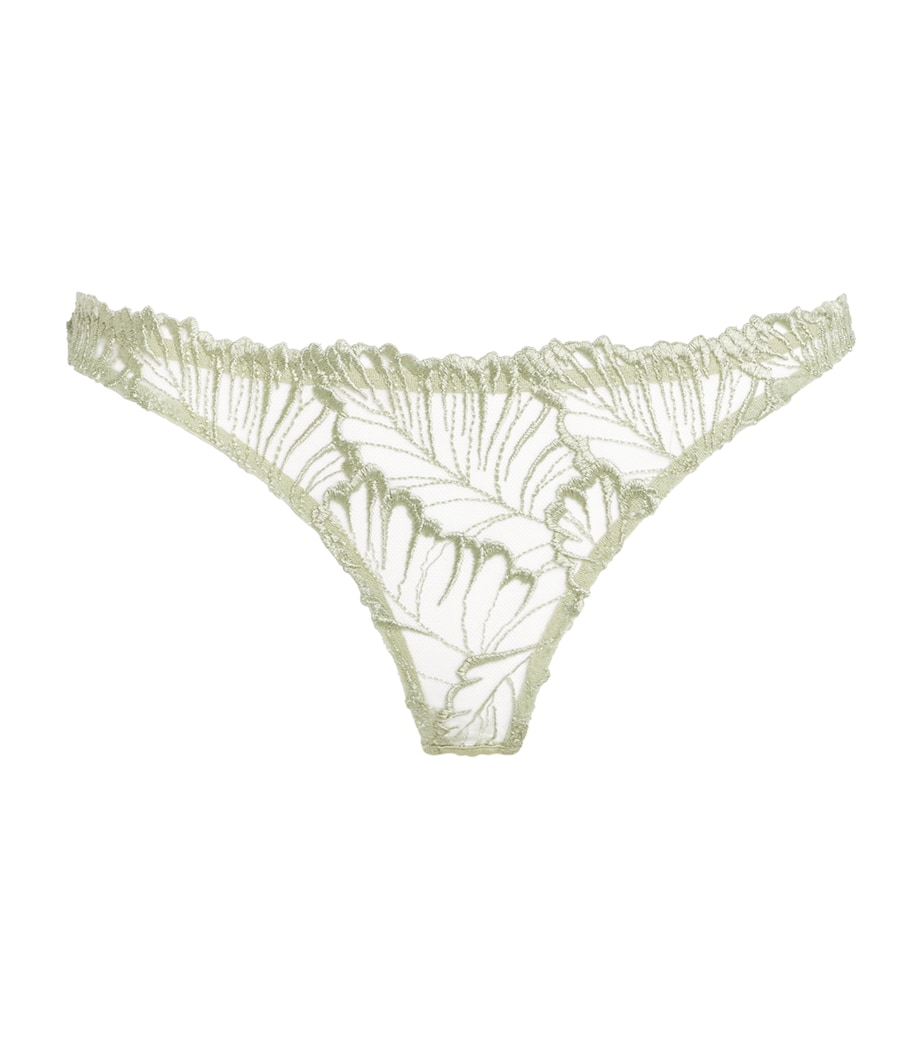 Coco De Mer Womens Lace Laurel Open Briefs Pistachio Image 1