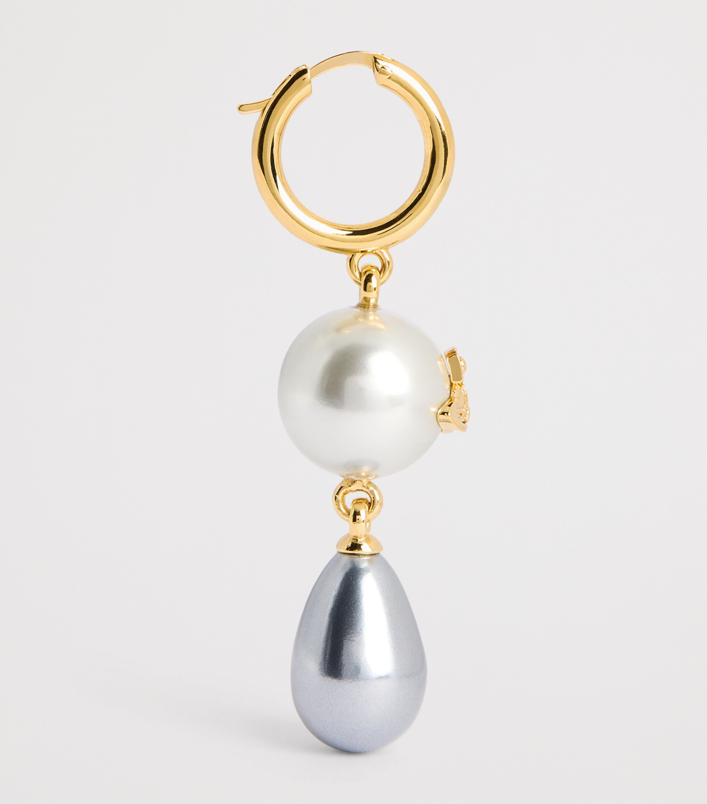 Faux Pearl Martha Drop Earrings R961 GLD/GREY PRL Image 4