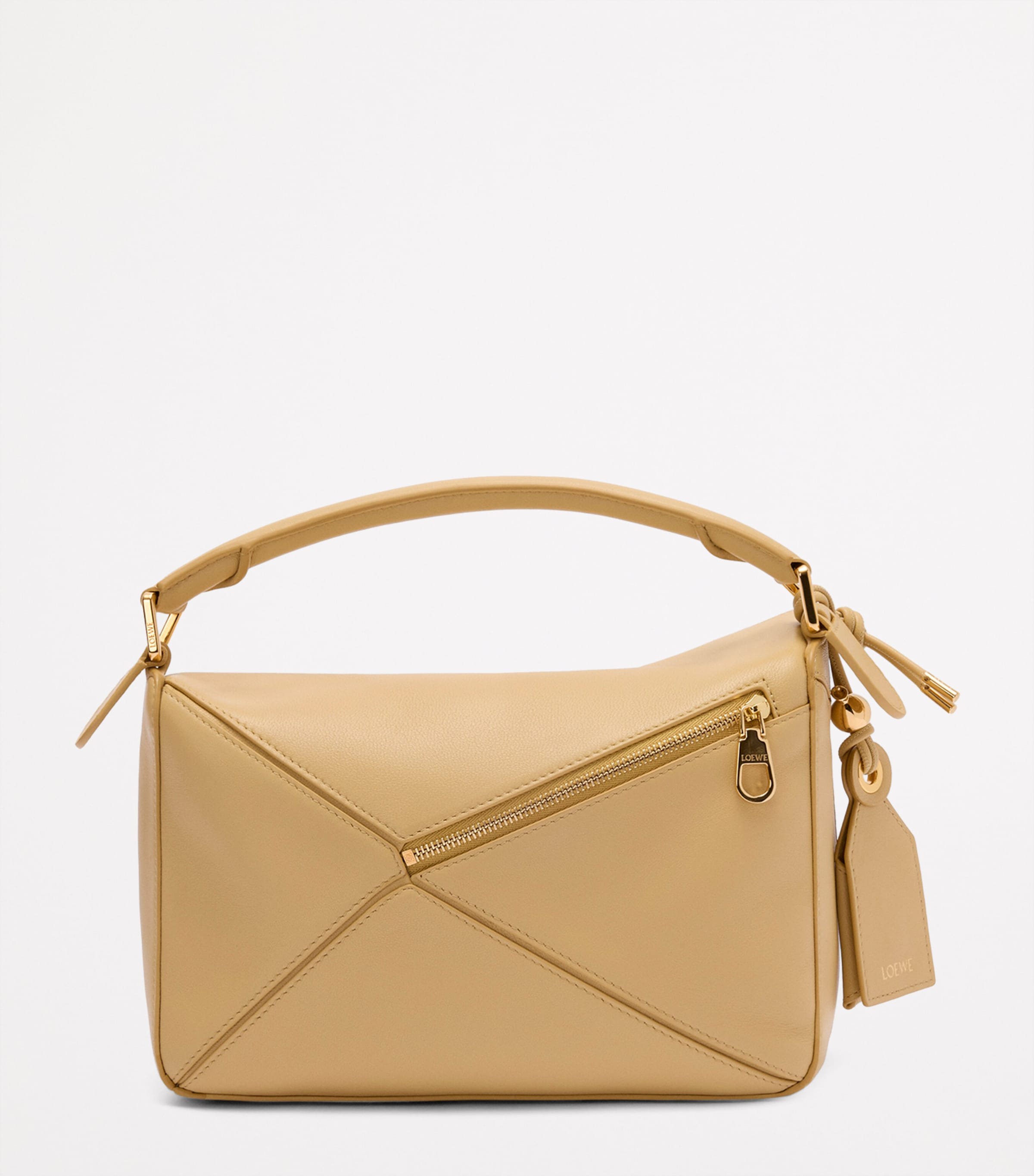 Small Leather Featherlight Puzzle Top-Handle Bag YELLOW Image 6