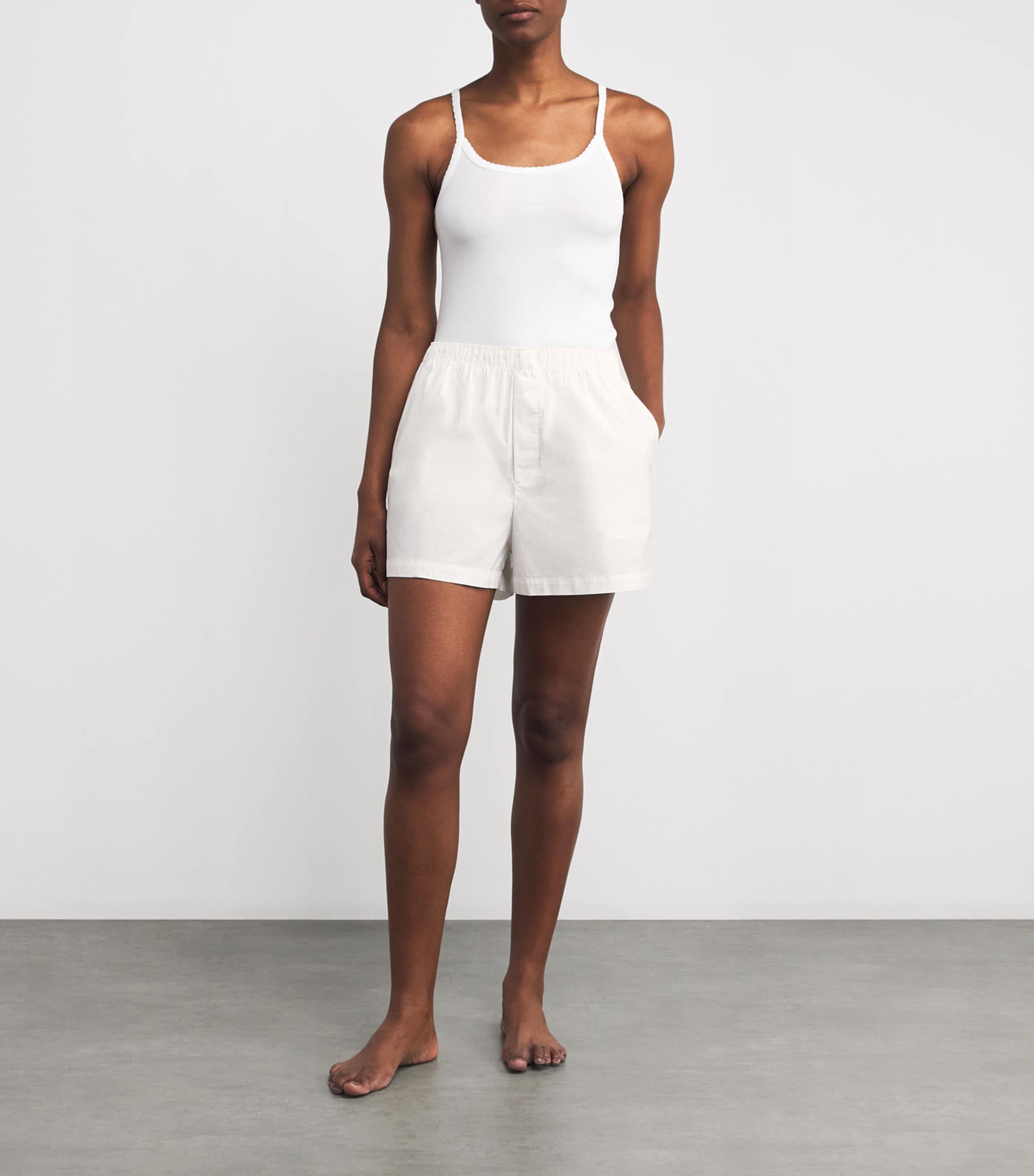 Skims Cotton Poplin Boxer Shorts | Harrods US