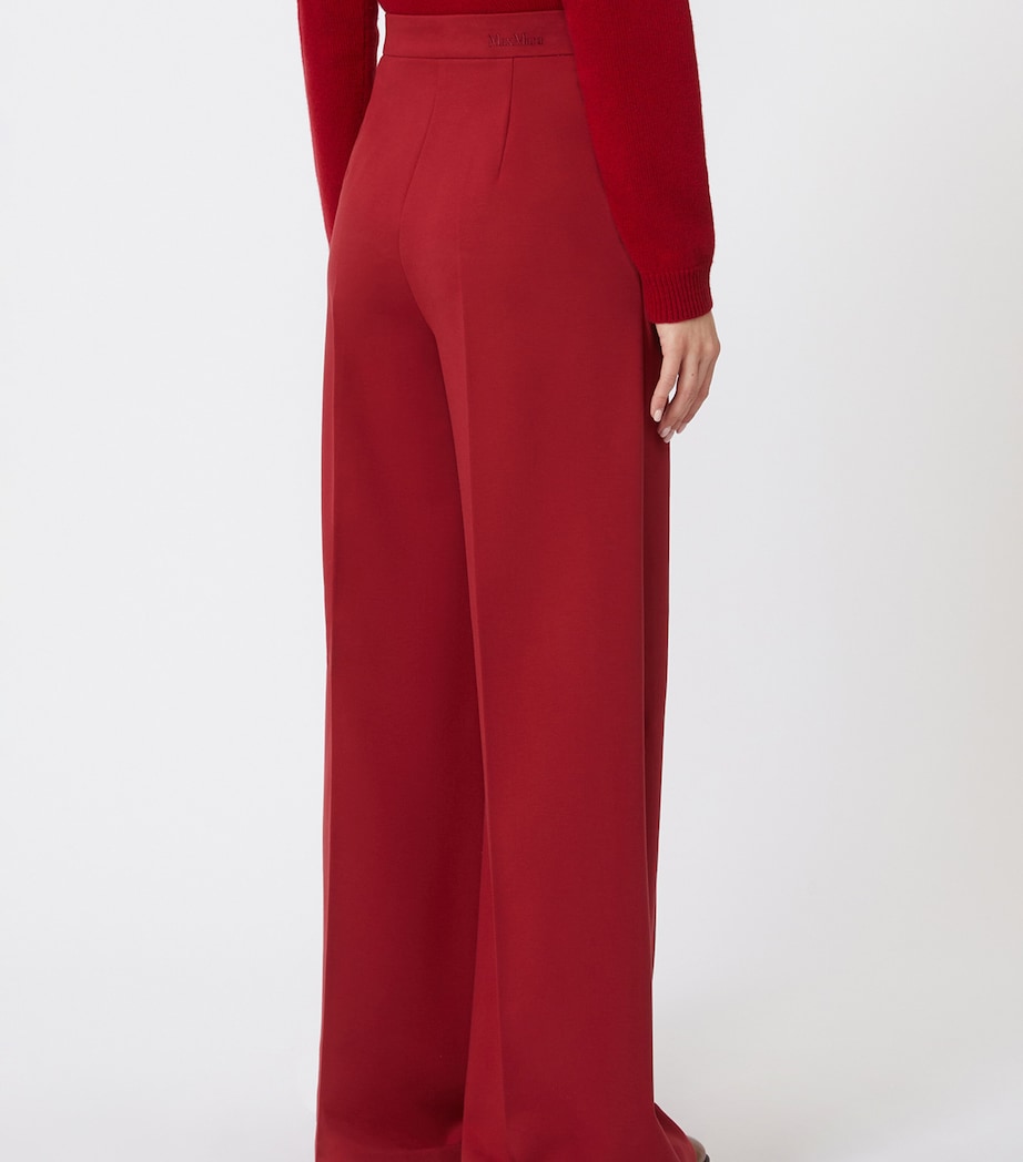 Jersey Wide-Leg Trousers DARK RED Image 4