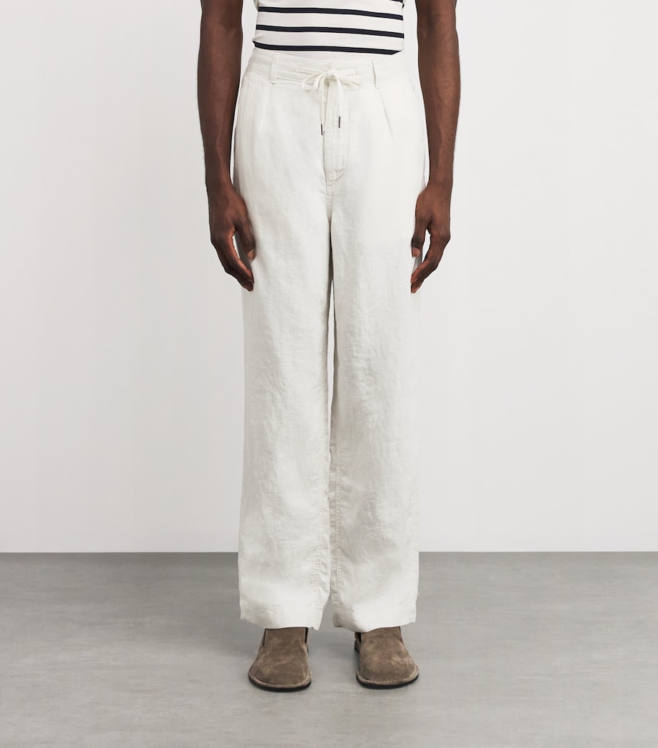 Linen Drawstring Trousers NATURAL Image 3