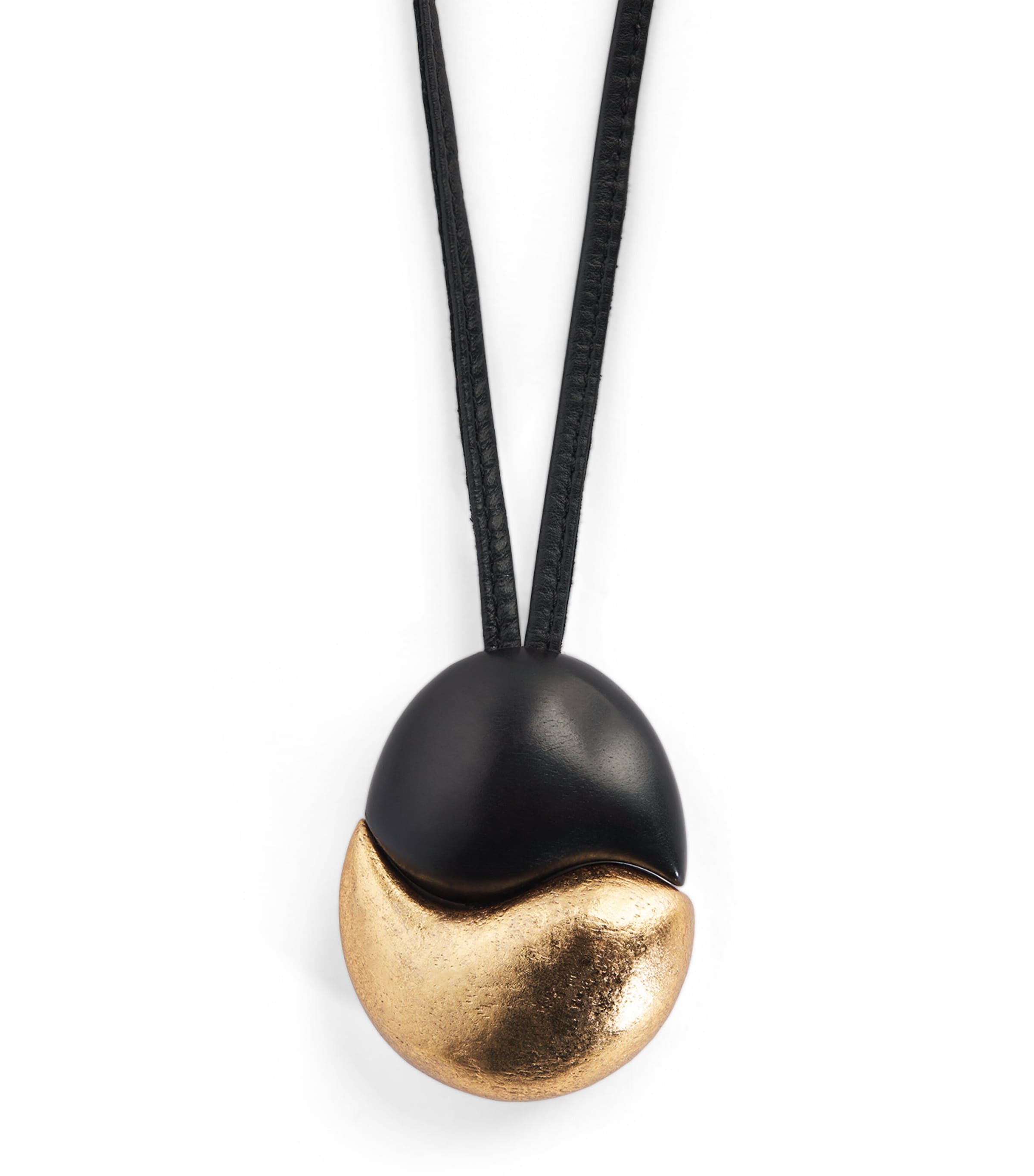 Eskandar Kamagong Goldfoil-detail Interconnected Oval Pendant Necklace