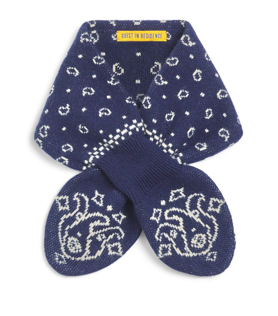 Guest In Residence Wool-Cashmere Bandana Bowtie Scarf Mdnght/butter Midbtr Image 1