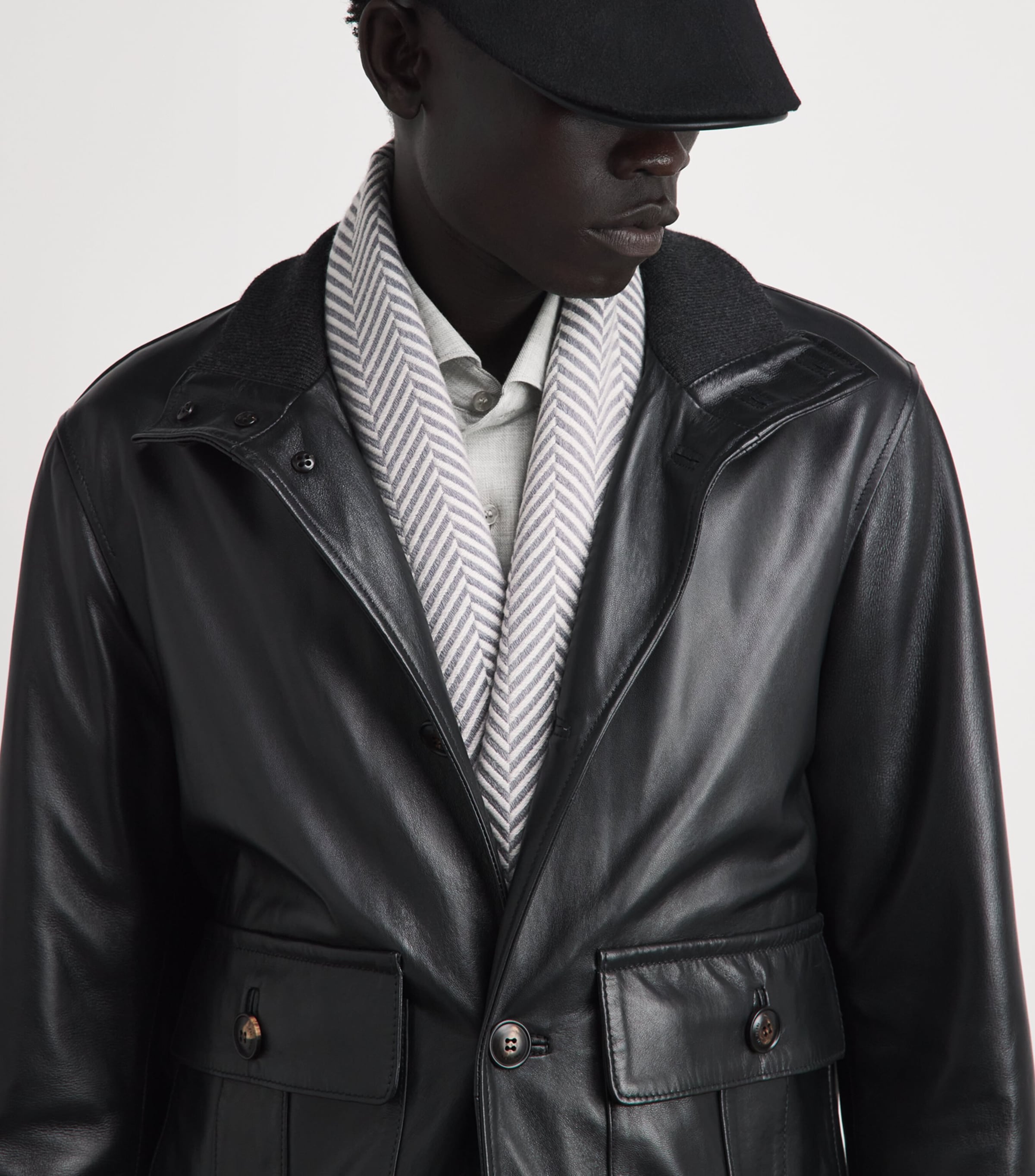 Giorgio Armani Wool Herringbone Scarf Image 3