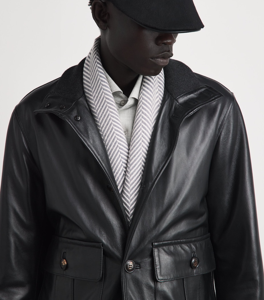 Giorgio Armani Wool Herringbone Scarf Image 3