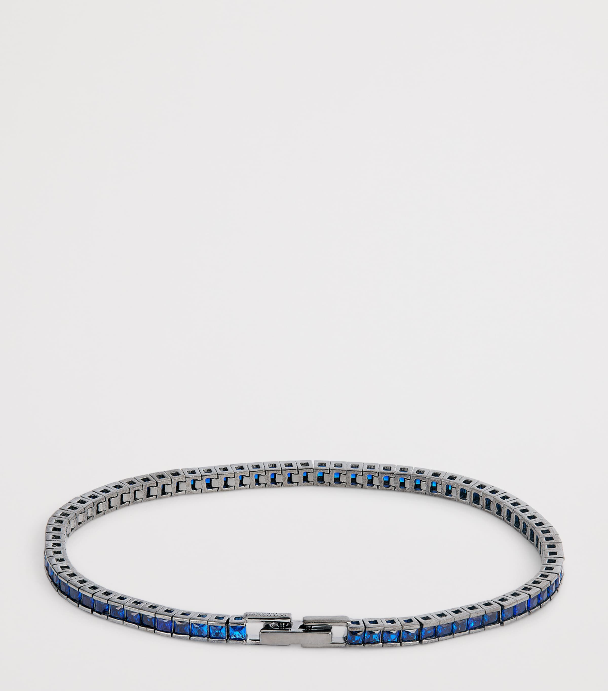 Rhodium-Plated Sterling Silver Quadro Tennis Bracelet BLUE Image 3