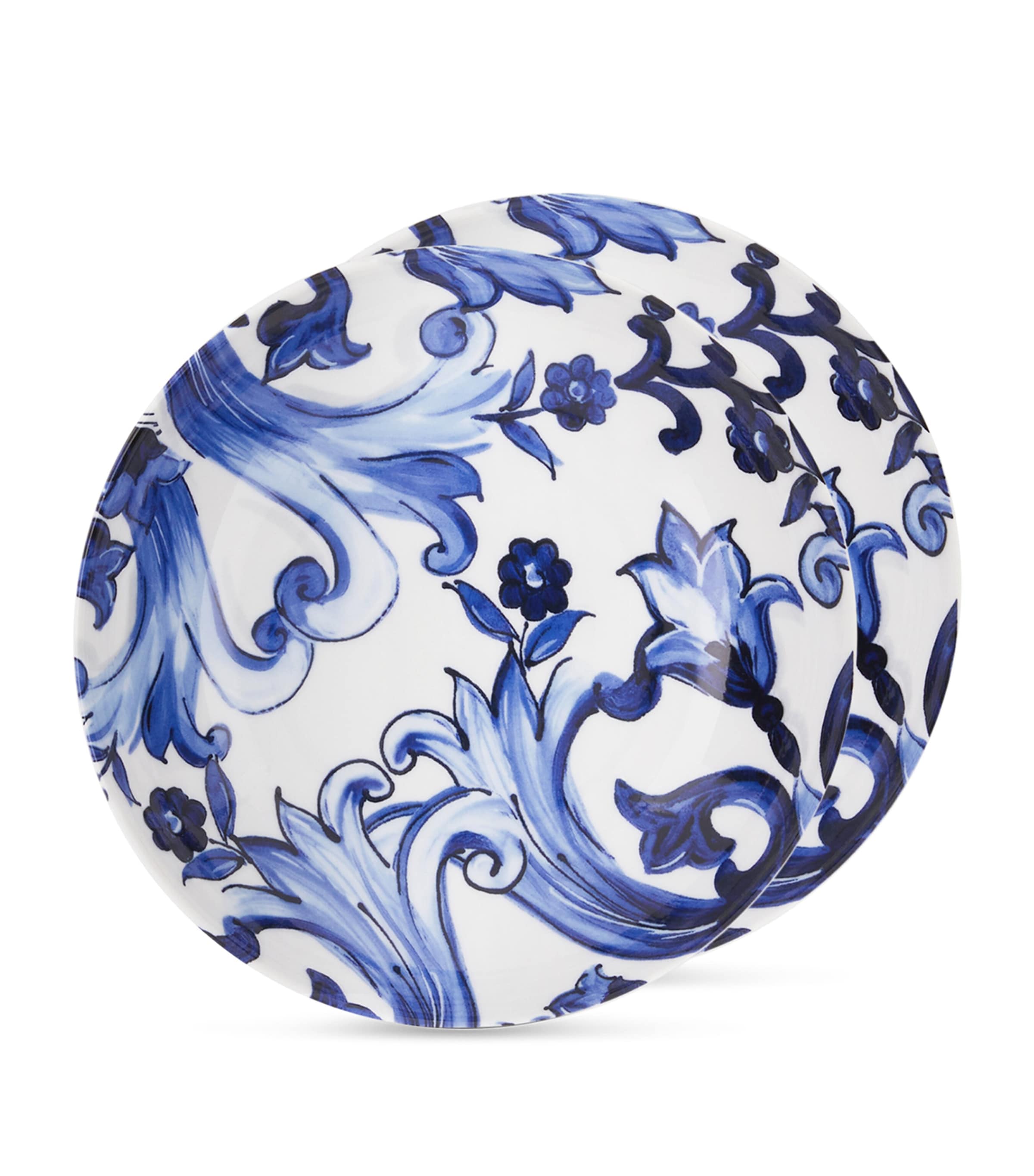 Dolce&Gabbana Casa Set of 2 Blu Mediterraneo Dinner Plates (26cm) Fiore Pic Blu Image 2