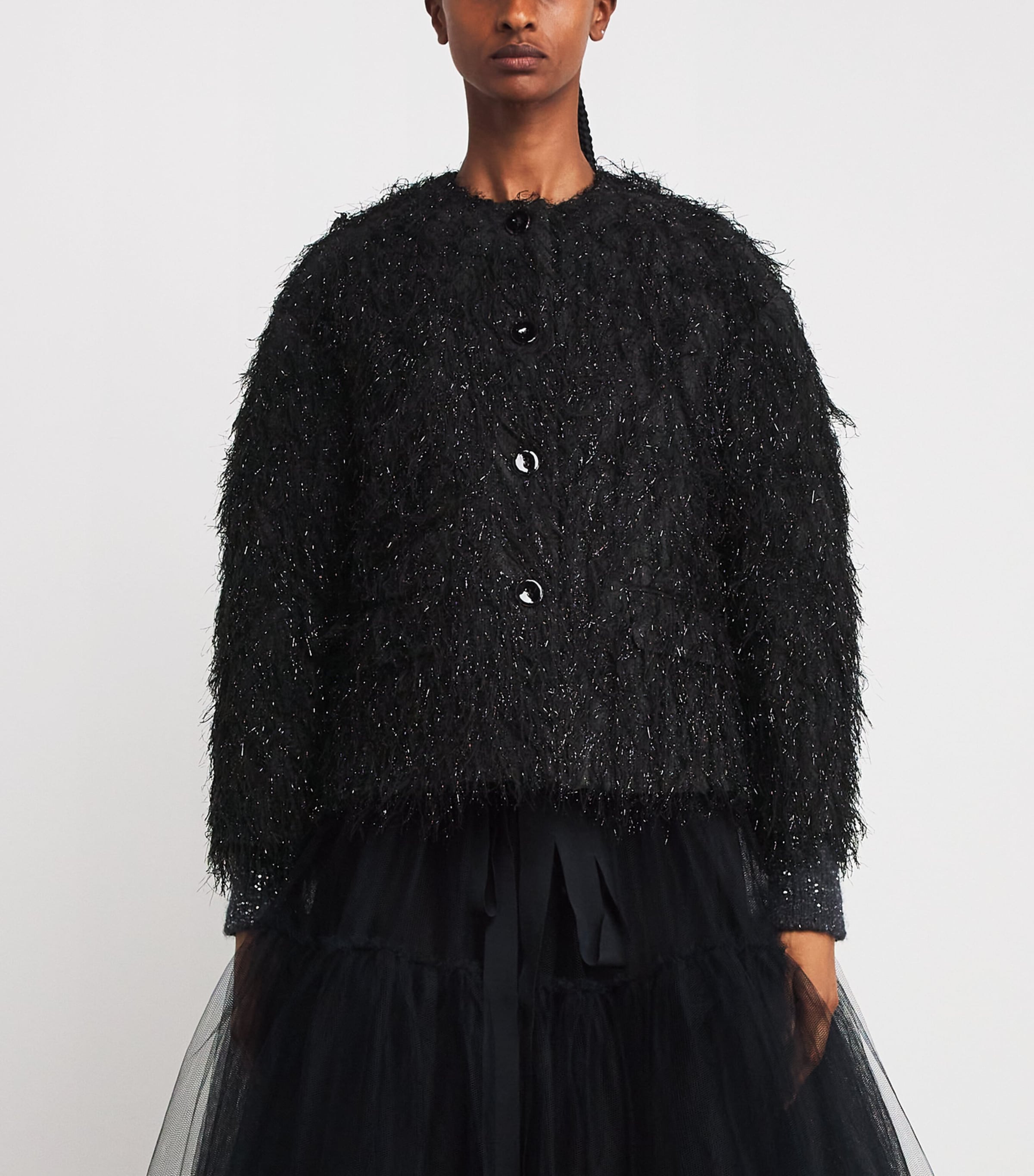 Fil Coupé Cropped Jacket BLACK Image 3